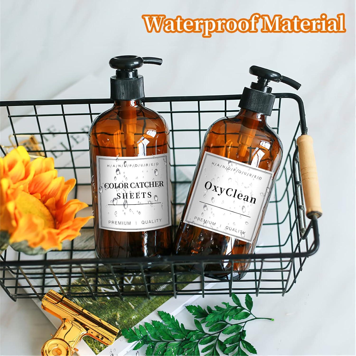 32 Etiquetas Impermeables para Botellas TESWEY 7.5x7.5cm