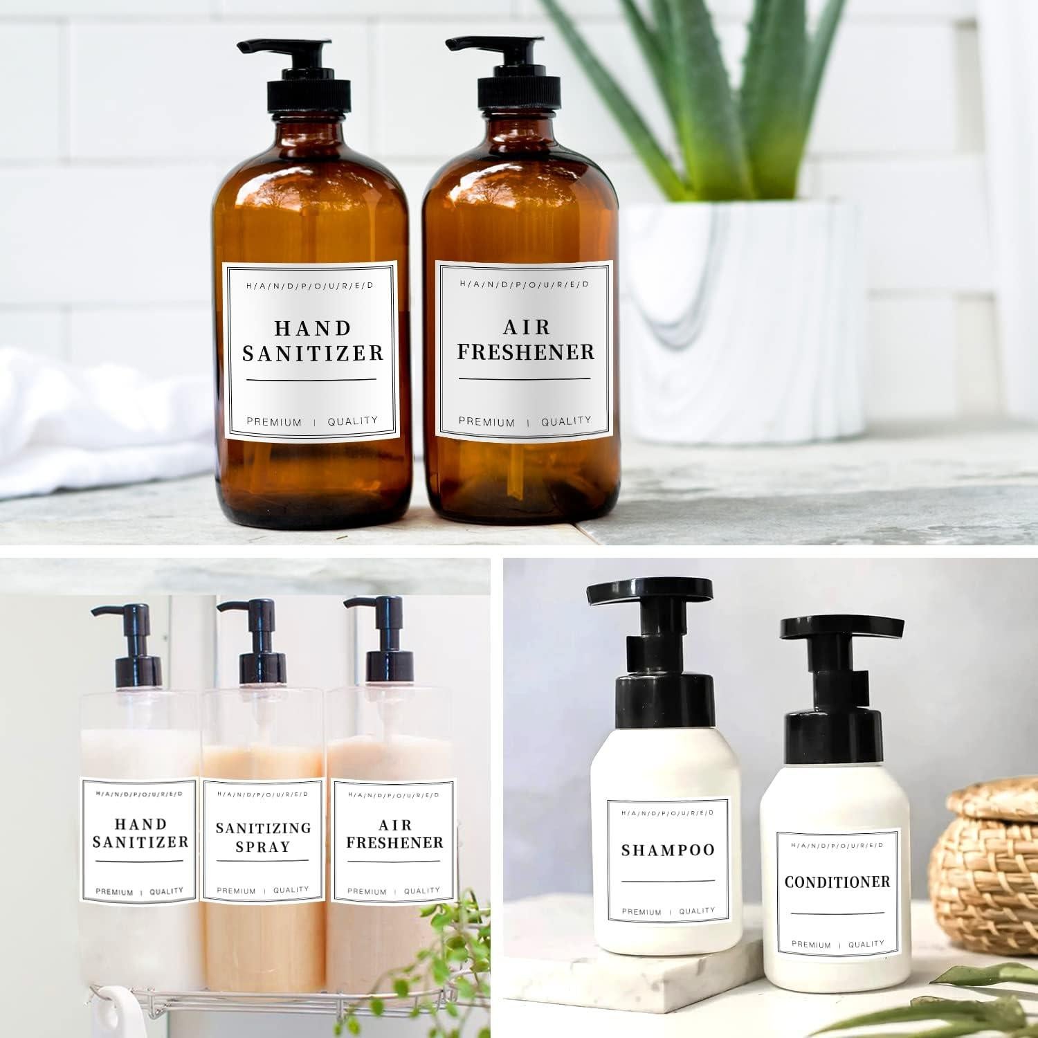 32 Etiquetas Impermeables para Botellas TESWEY 7.5x7.5cm