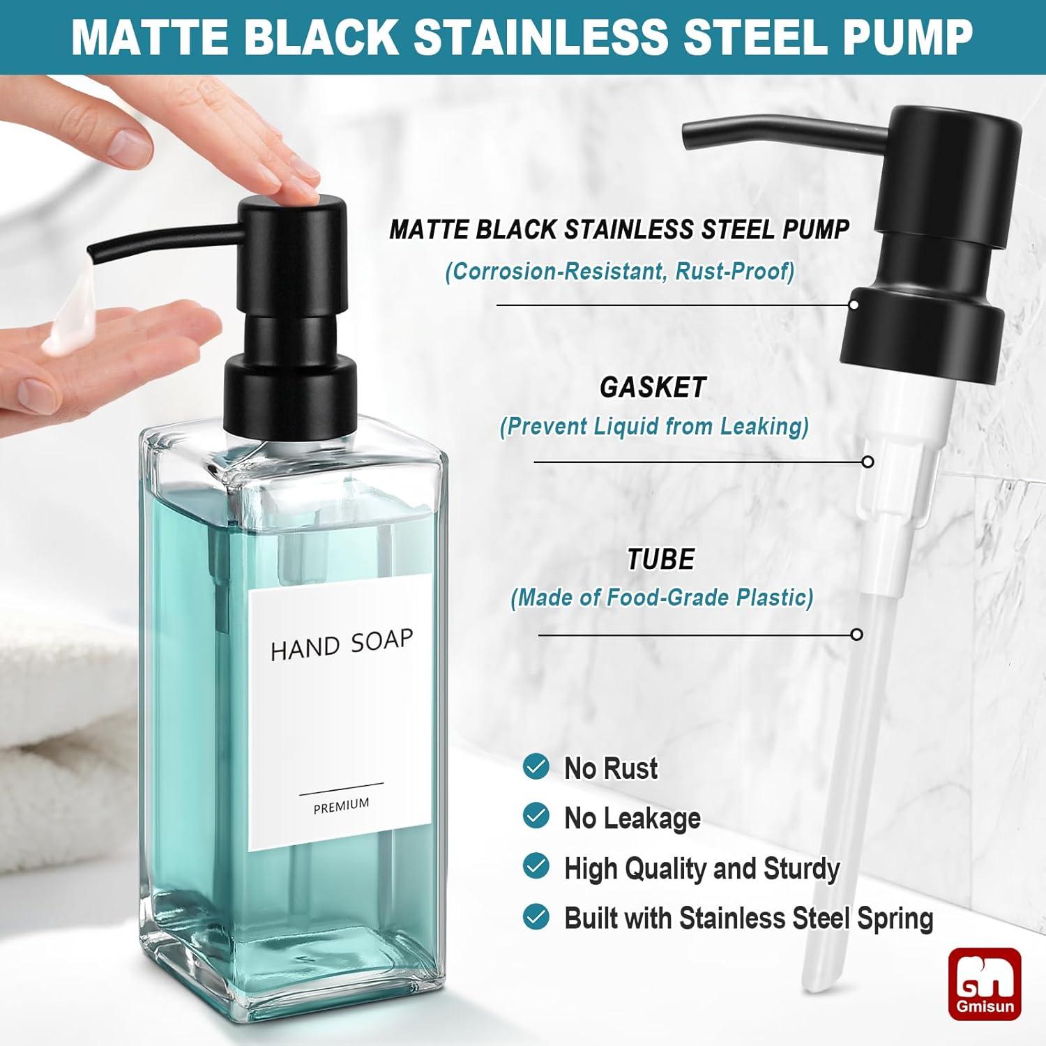 Dispensador de Jabón de Vidrio GMISUN 2 Paquetes 350ml