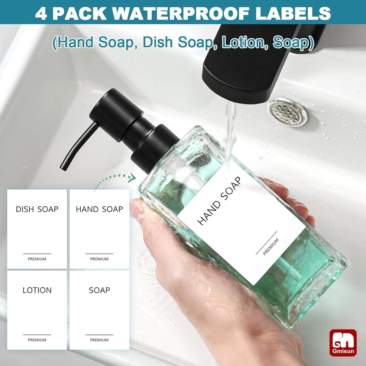 Dispensador de Jabón de Vidrio GMISUN 2 Paquetes 350ml