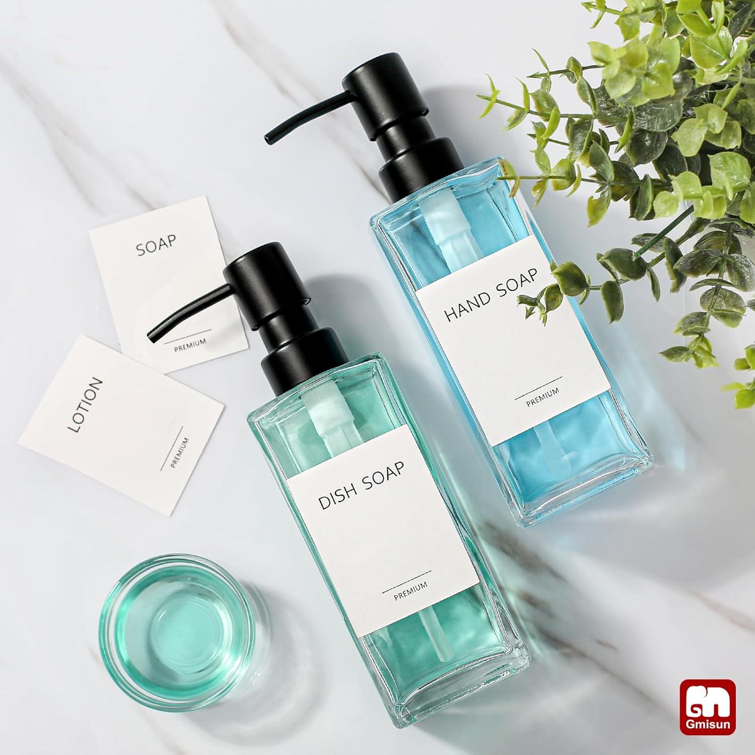 Dispensador de Jabón de Vidrio GMISUN 2 Paquetes 350ml