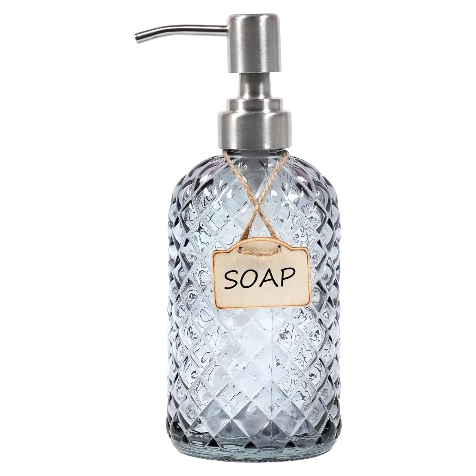 Dispensador de Jabón de Vidrio Funly mee 473ml Gris