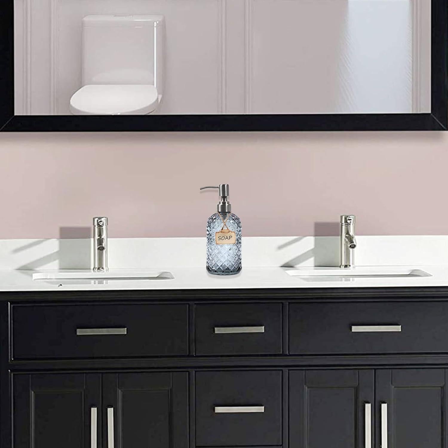 Dispensador de Jabón de Vidrio Funly mee 473ml Gris