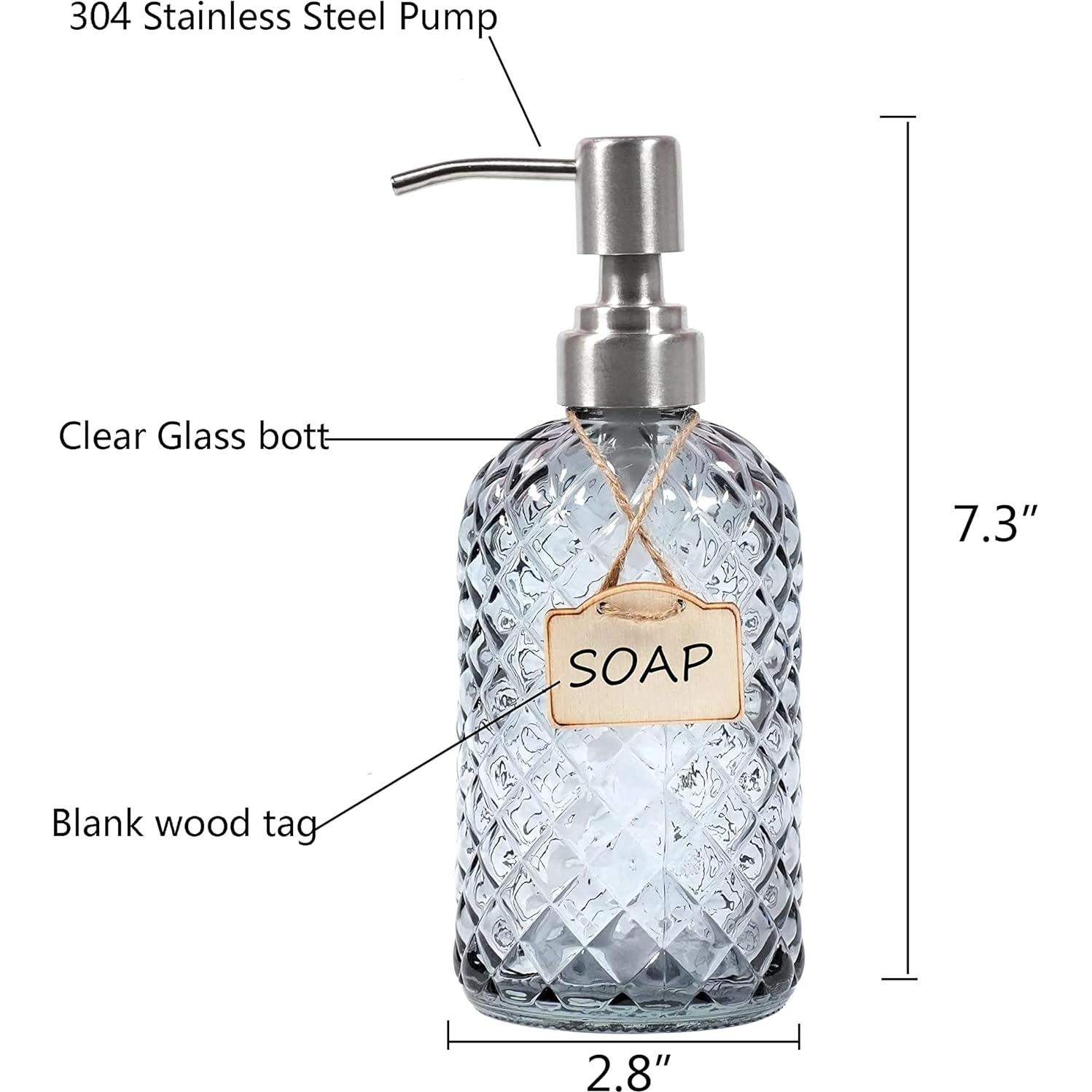 Dispensador de Jabón de Vidrio Funly mee 473ml Gris