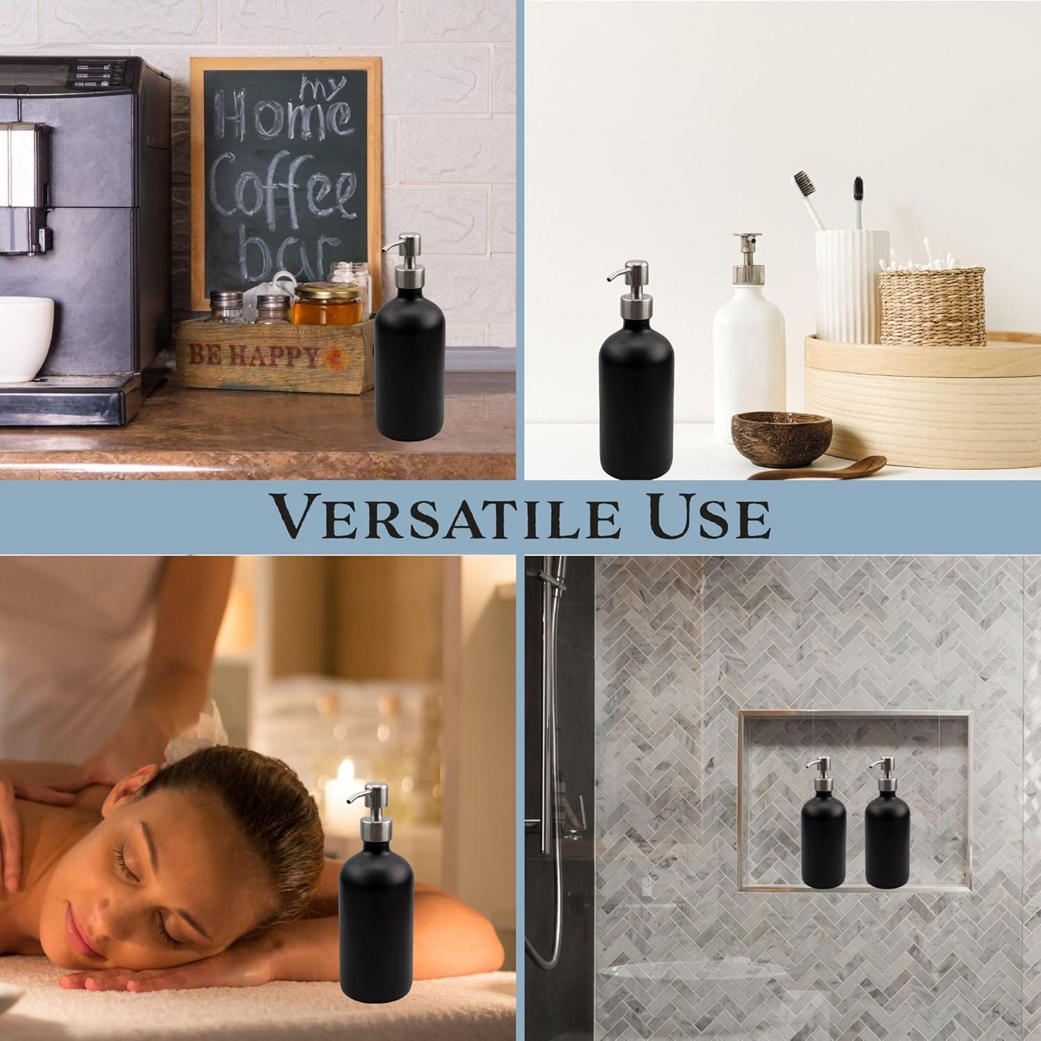 Botellas de Vidrio Negras 16oz Cornucopia Brands - Paquete de 2