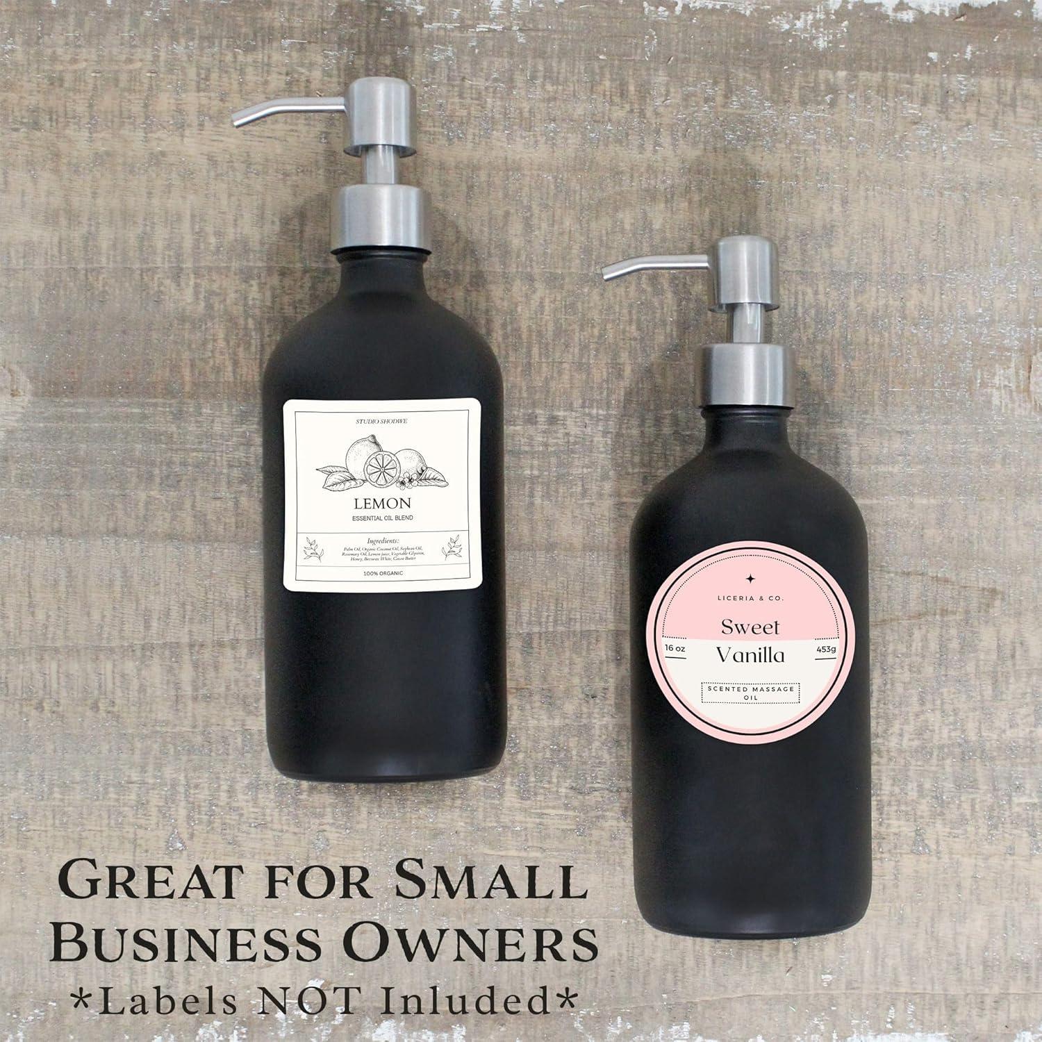 Botellas de Vidrio Negras 16oz Cornucopia Brands - Paquete de 2