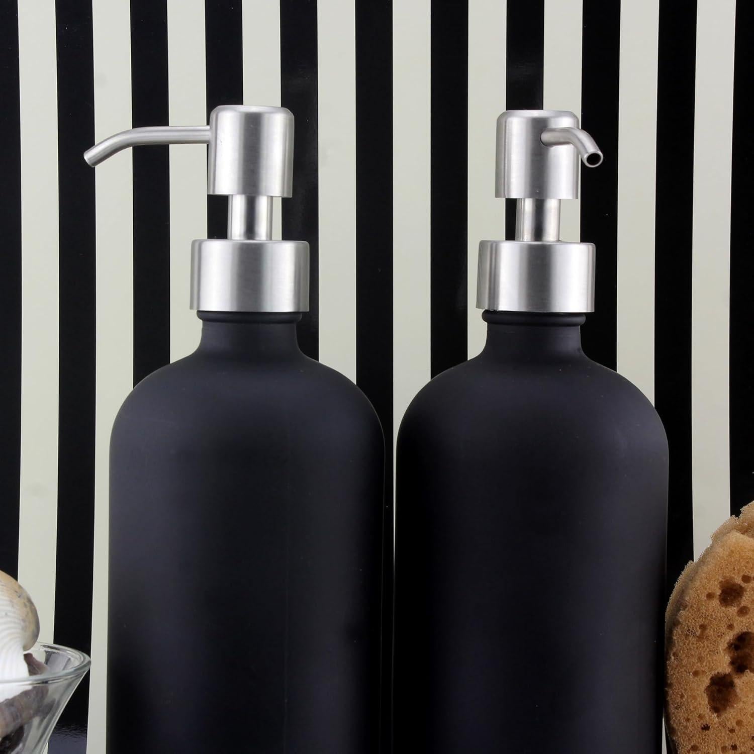 Botellas de Vidrio Negras 16oz Cornucopia Brands - Paquete de 2