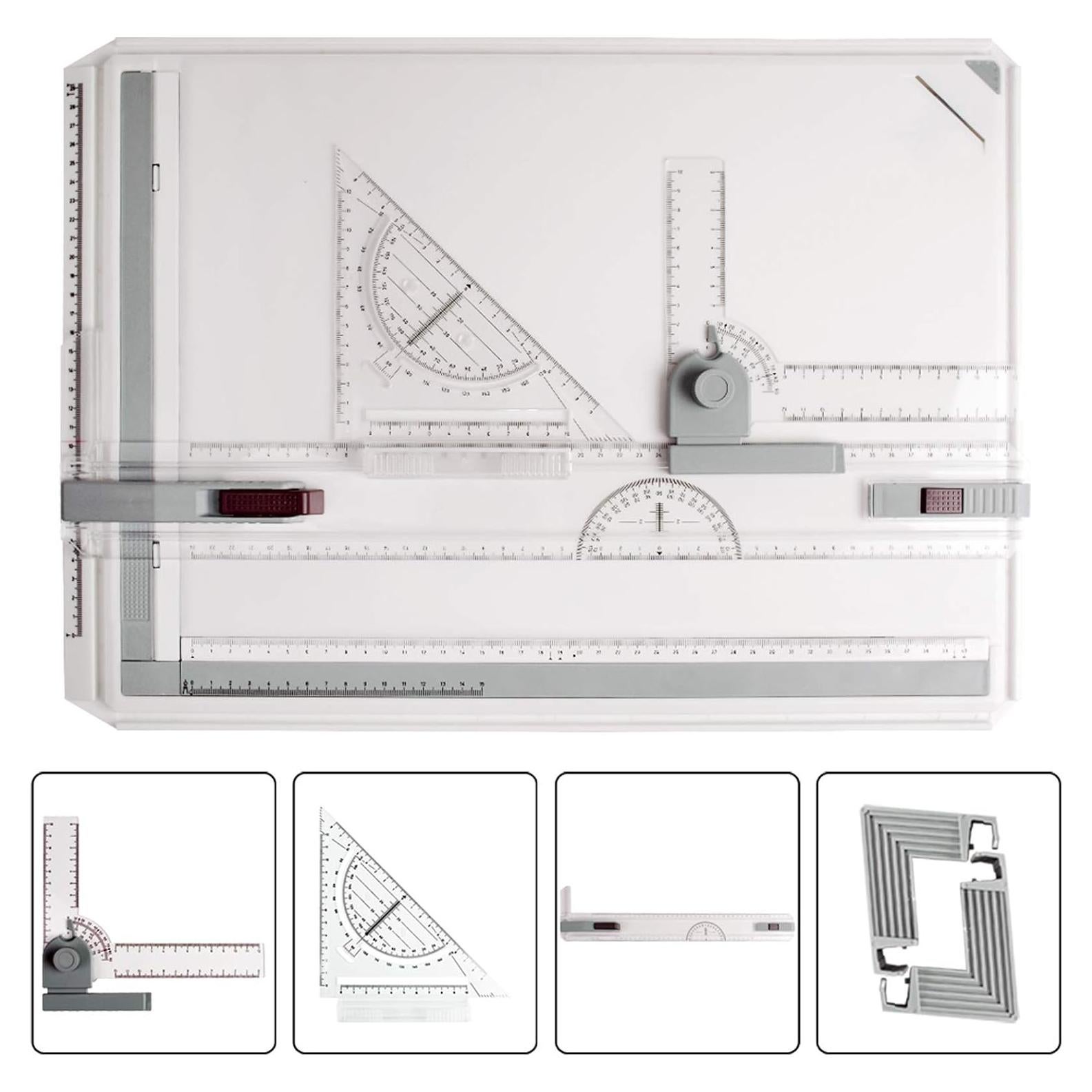 Tablero de Dibujo A3 JILoffice con Escuadra y Triángulo