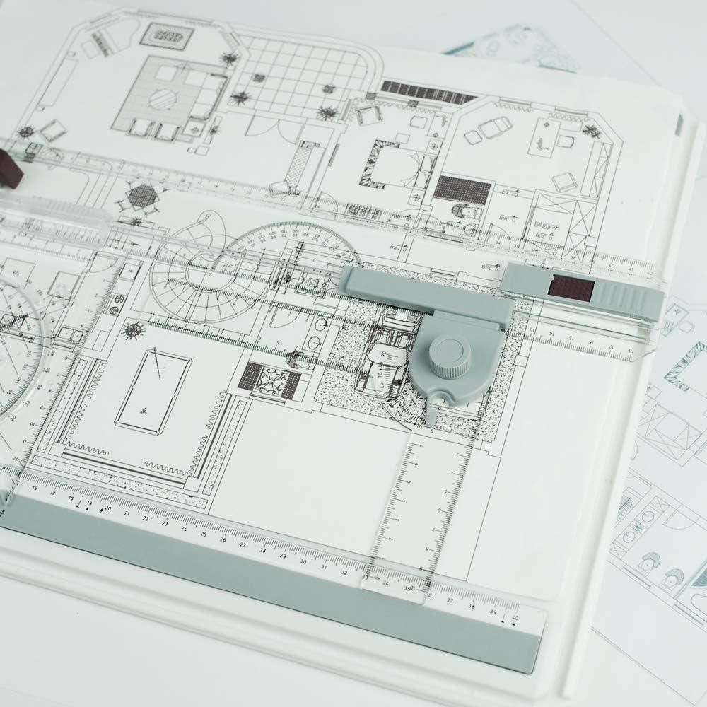 Tablero de Dibujo A3 JILoffice con Escuadra y Triángulo