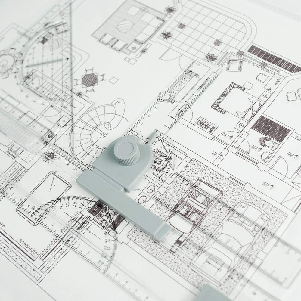 Tablero de Dibujo A3 JILoffice con Escuadra y Triángulo