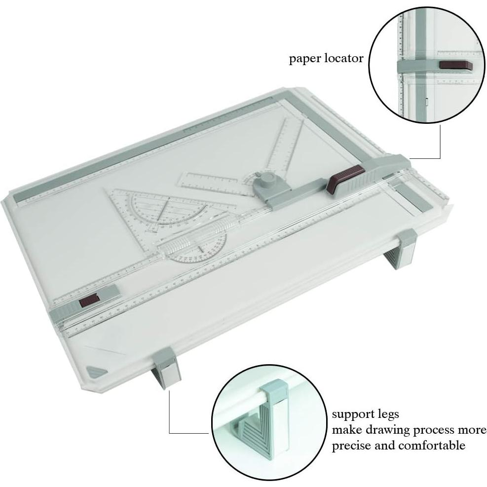 Tablero de Dibujo A3 JILoffice con Escuadra y Triángulo
