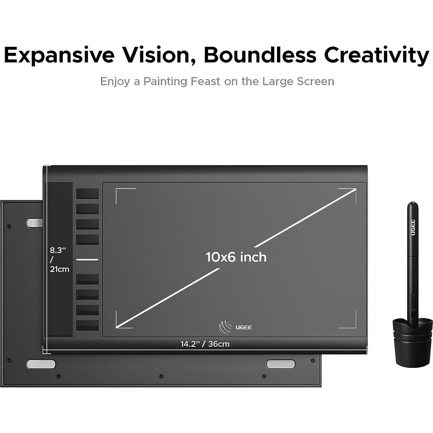 Tableta de Dibujo Gráfica UGEE M708 25.4x15.24 cm 8192 Niveles