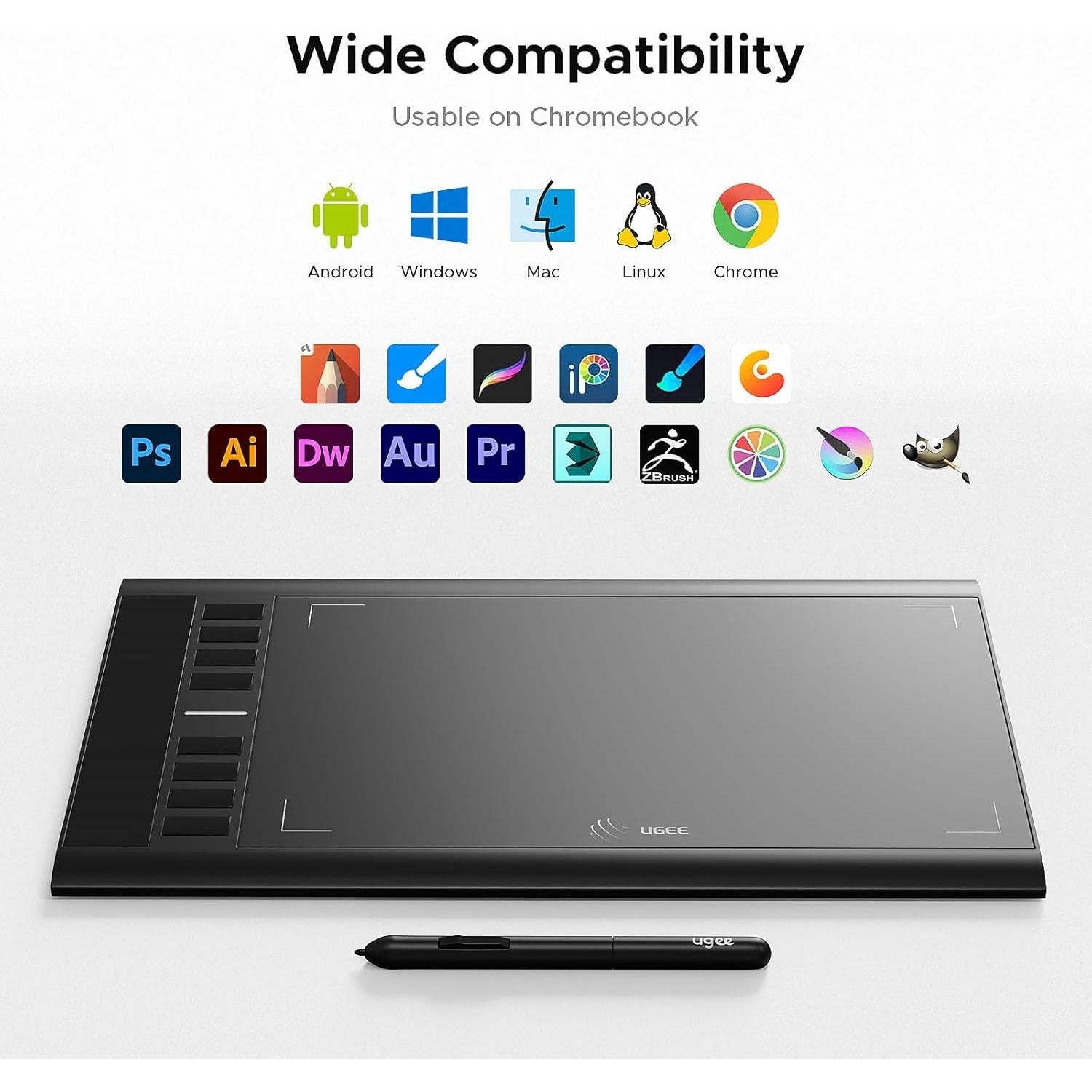 Tableta de Dibujo Gráfica UGEE M708 25.4x15.24 cm 8192 Niveles