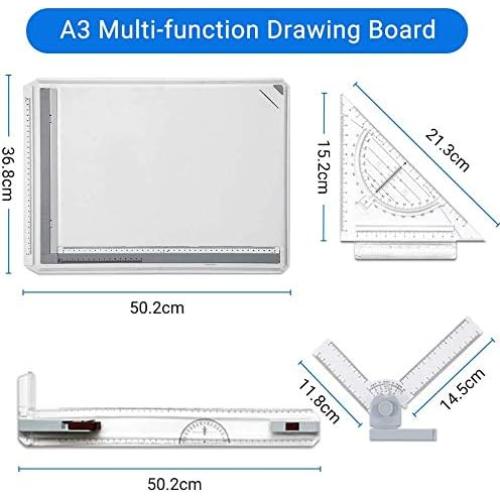 Mesa de Dibujo A3 Estink con Regla T y Triángulo Ajustable