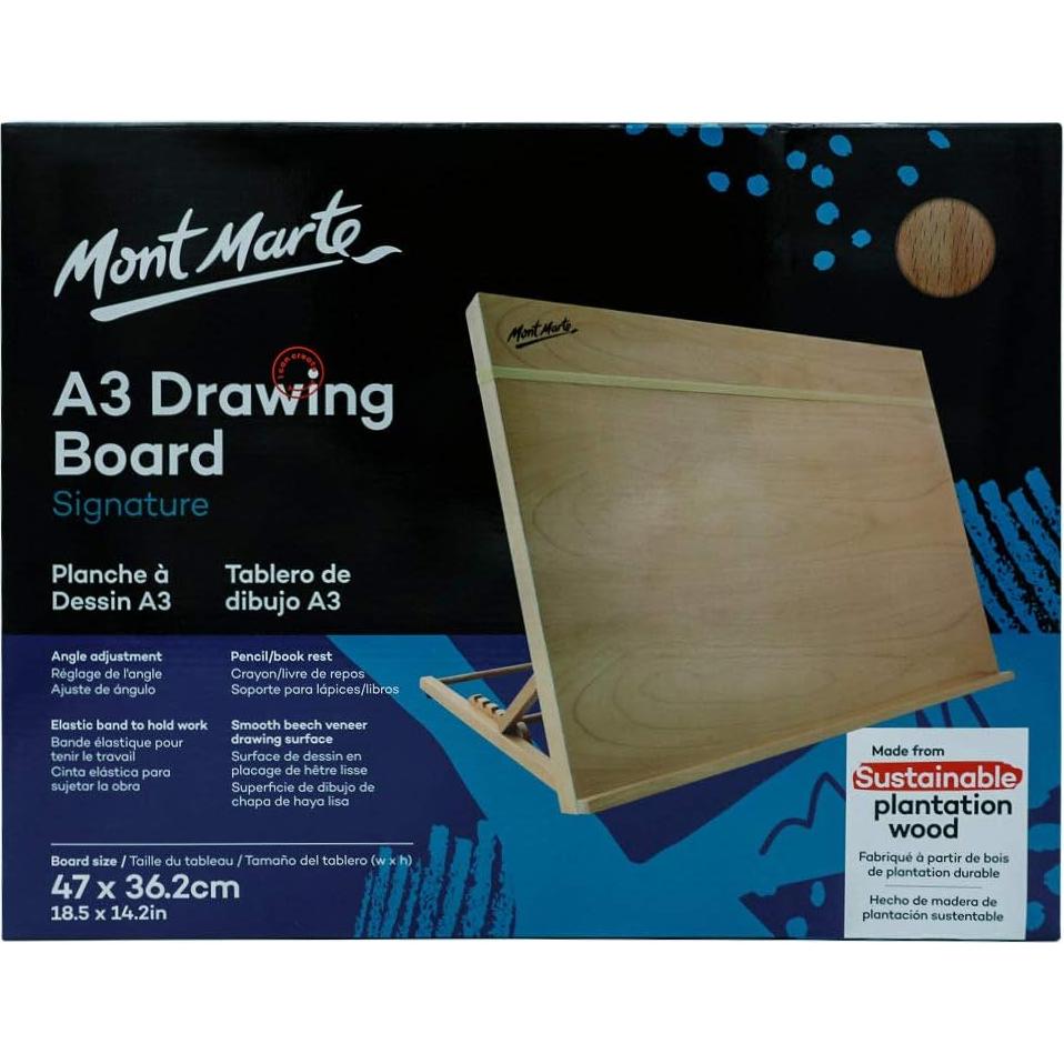 Tablero de Dibujo A3 Mont Marte con Banda Elástica y Ajustable