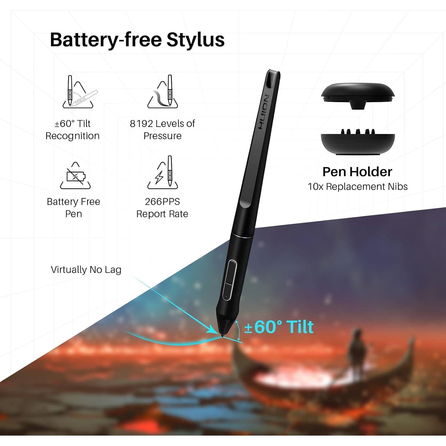 Tableta de Dibujo Huion Kamvas Pro 16 15.6" Full HD