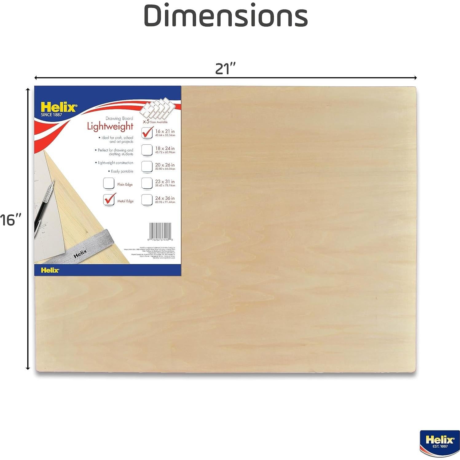 Tabla de Dibujo Ligera Maped Helix 40.6x53.3cm Bisel Metálico