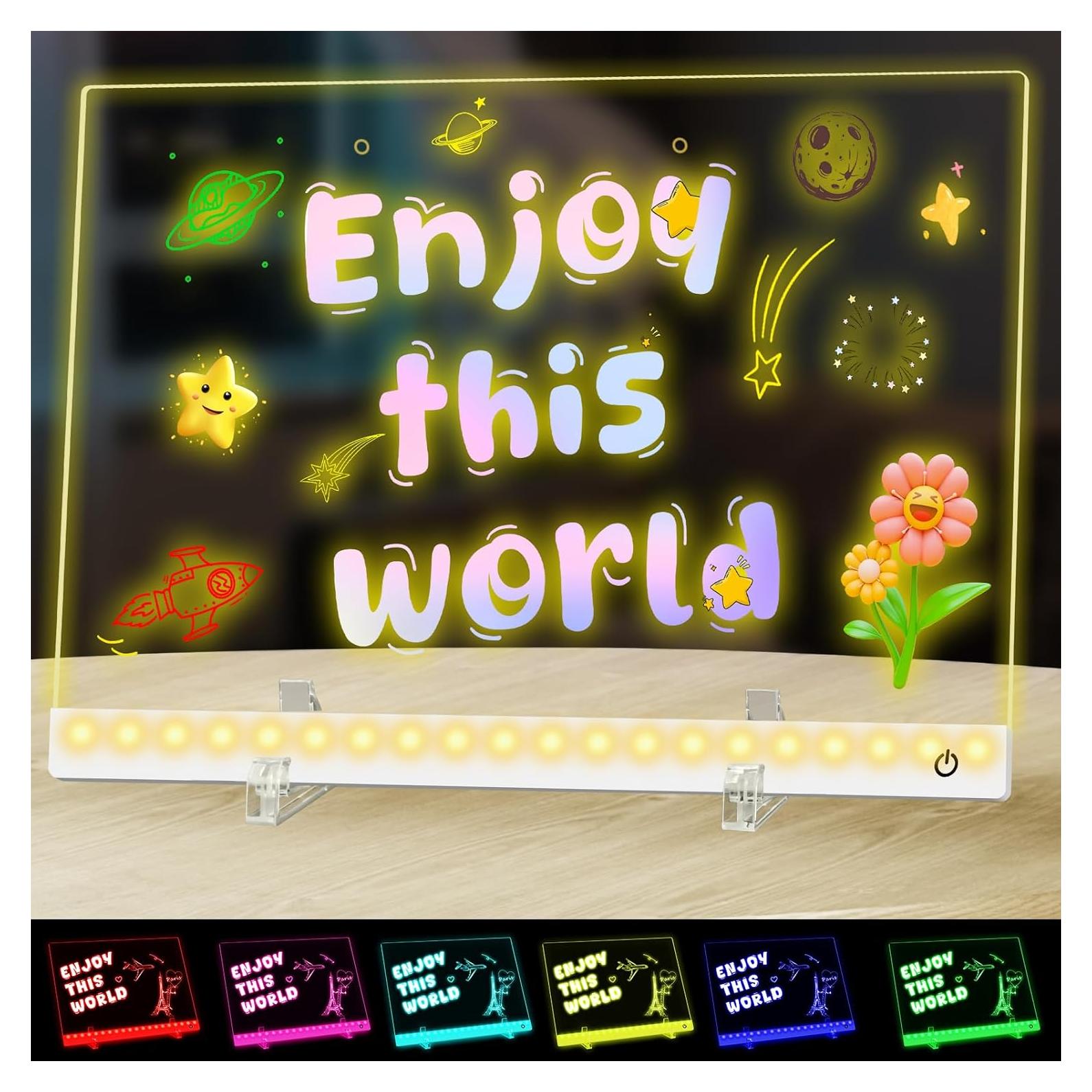 Tablero de Dibujo LED Meetory 35.1x24.9cm 6 Colores RGB