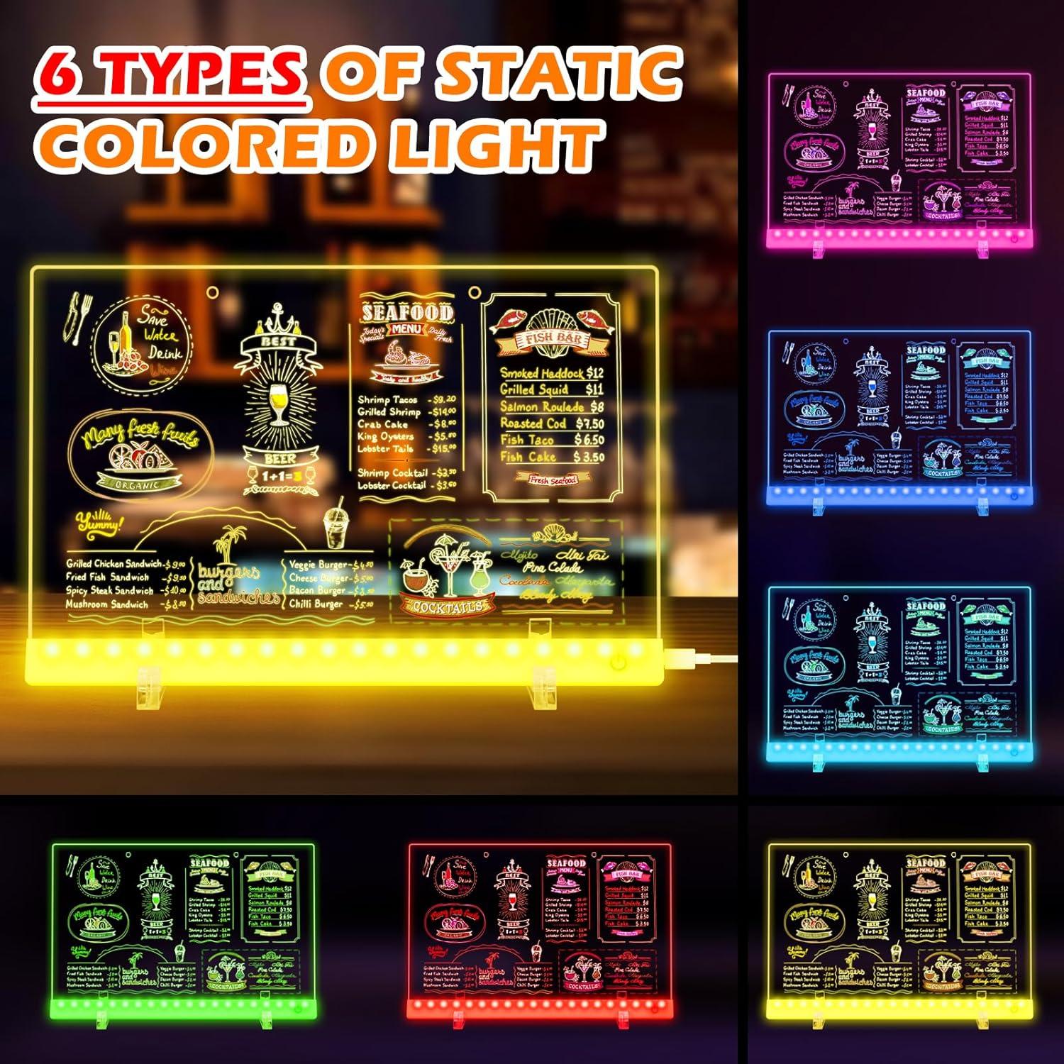 Tablero de Dibujo LED Meetory 35.1x24.9cm 6 Colores RGB