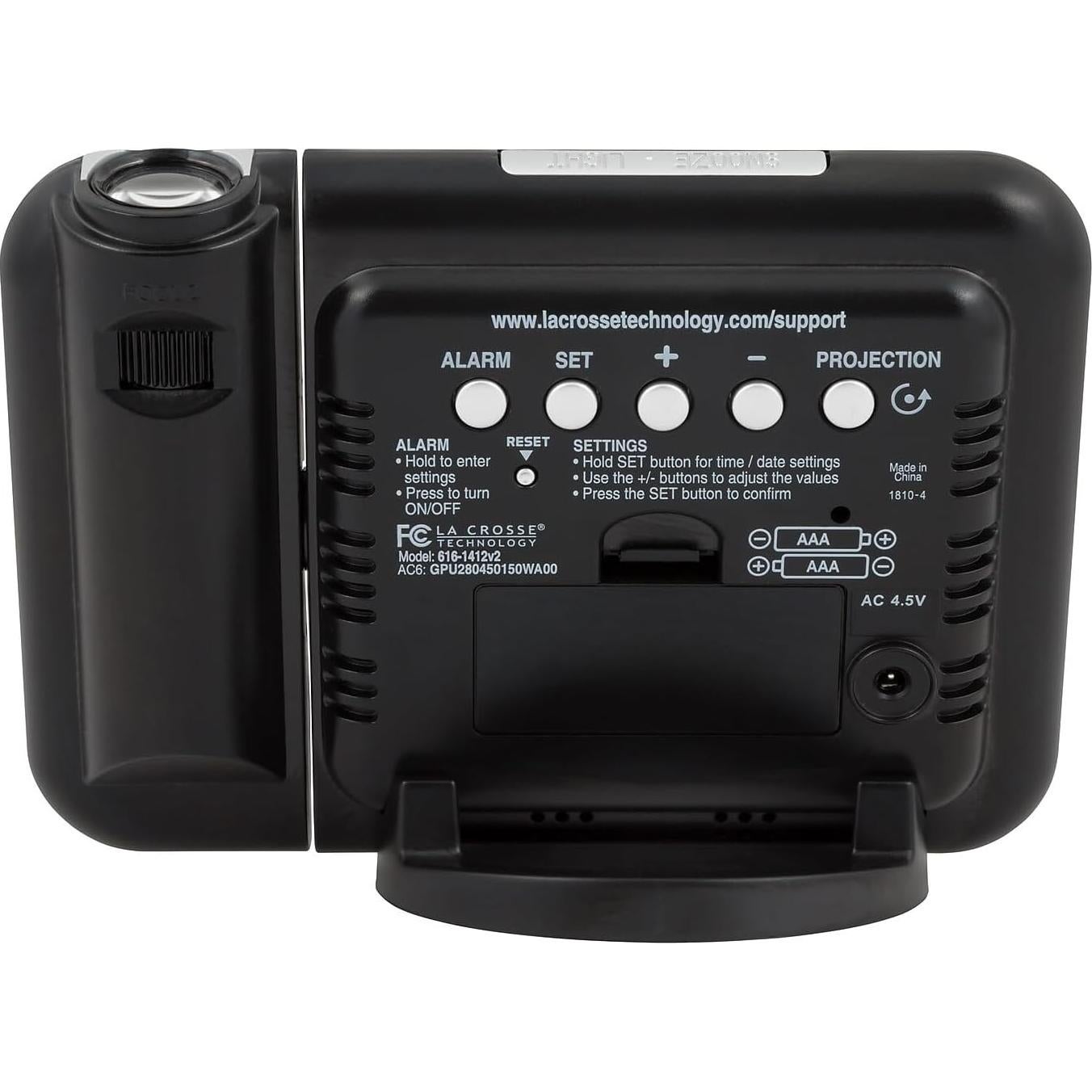 Reloj Despertador Proyector La Crosse Technology 616-1412 con Temperatura