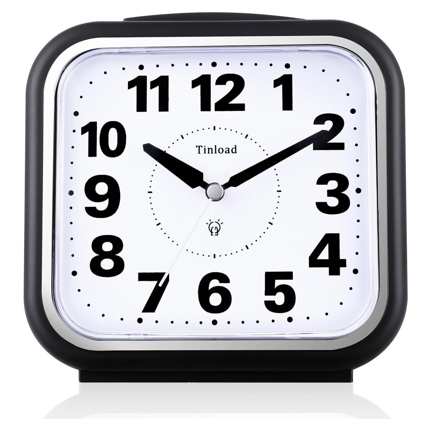 Reloj de Alarma Analógico Tinload Grande Silencioso 14 cm