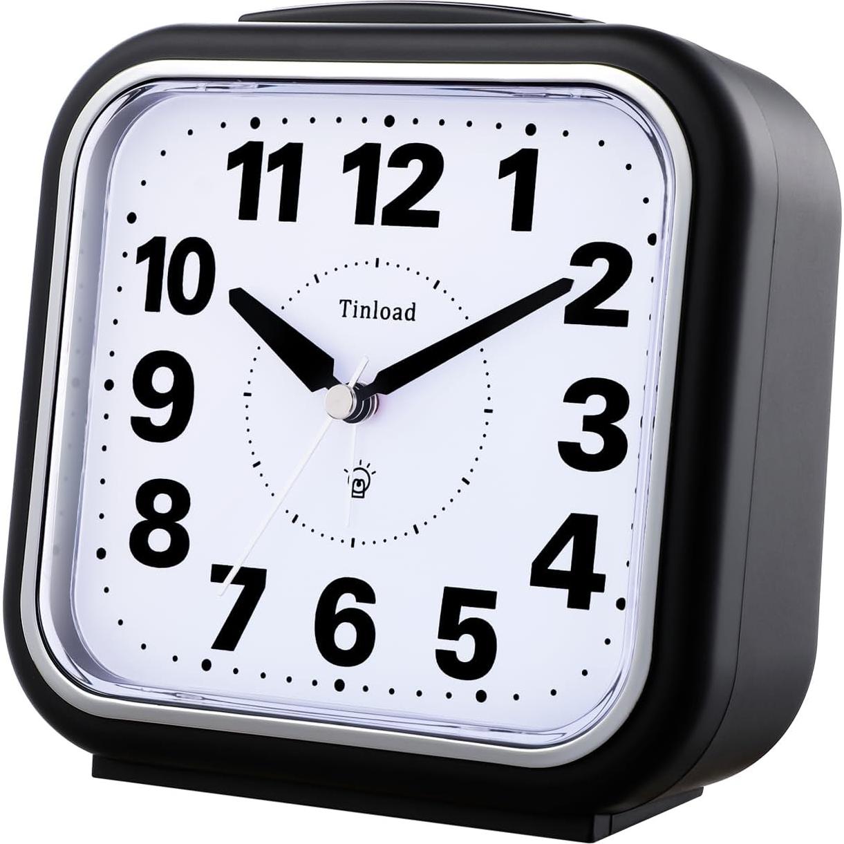 Reloj de Alarma Analógico Tinload Grande Silencioso 14 cm