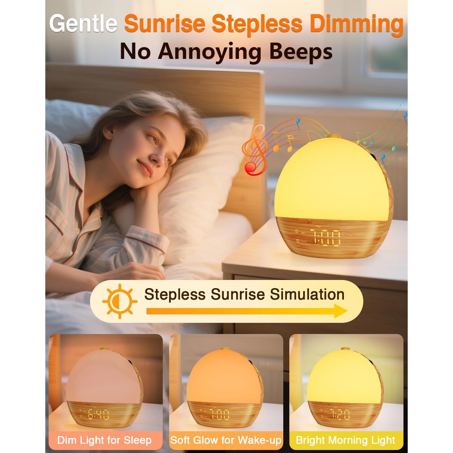 Despertador Sunrise Bluetooth con Luz Gradual y Sonidos Relax