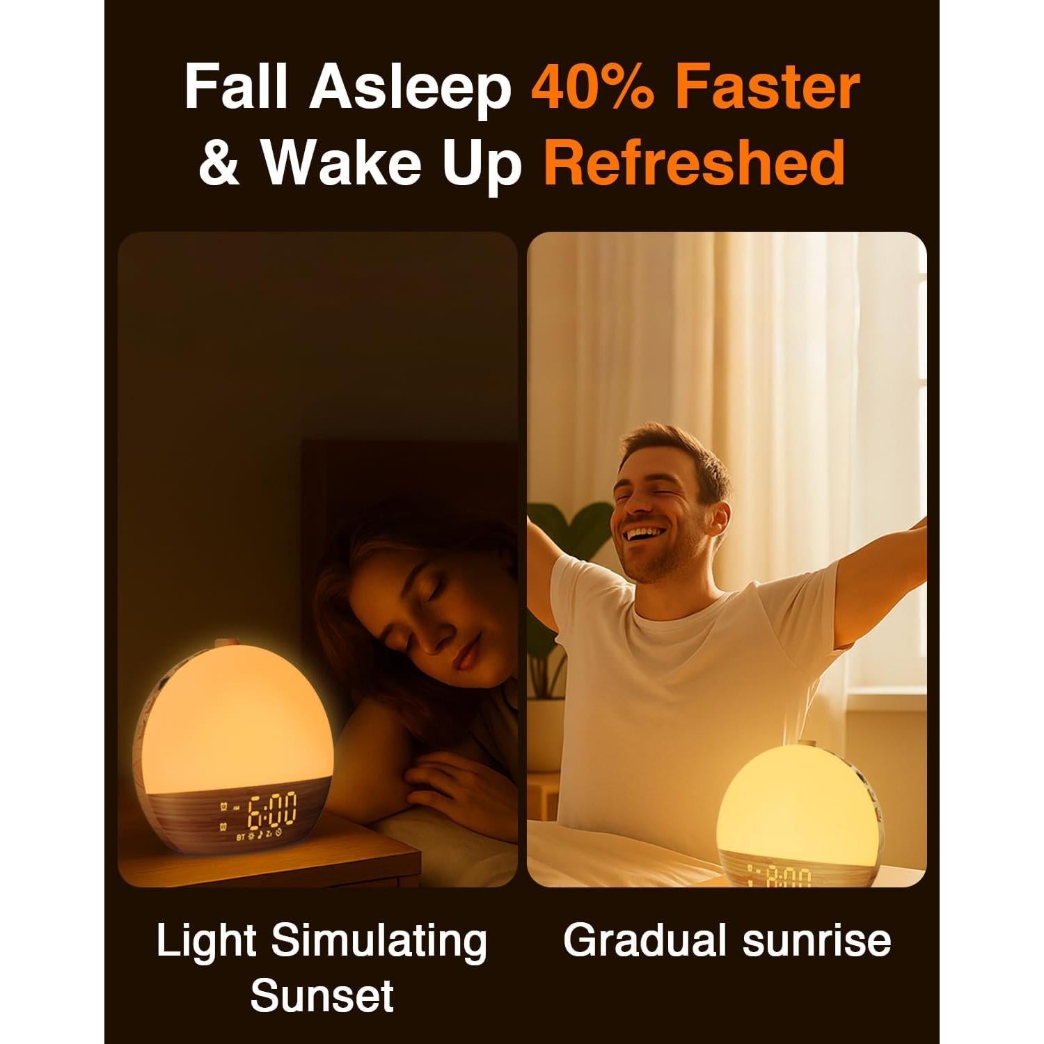 Despertador Sunrise Bluetooth con Luz Gradual y Sonidos Relax