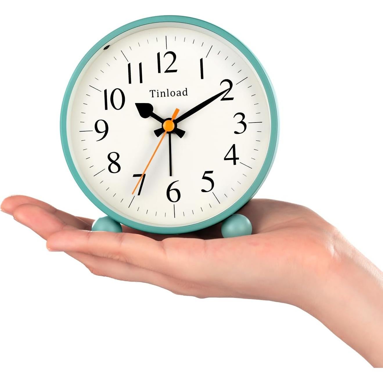 Reloj de Alarma Analógico Tinload Retro Verde 11.43 cm Silencioso