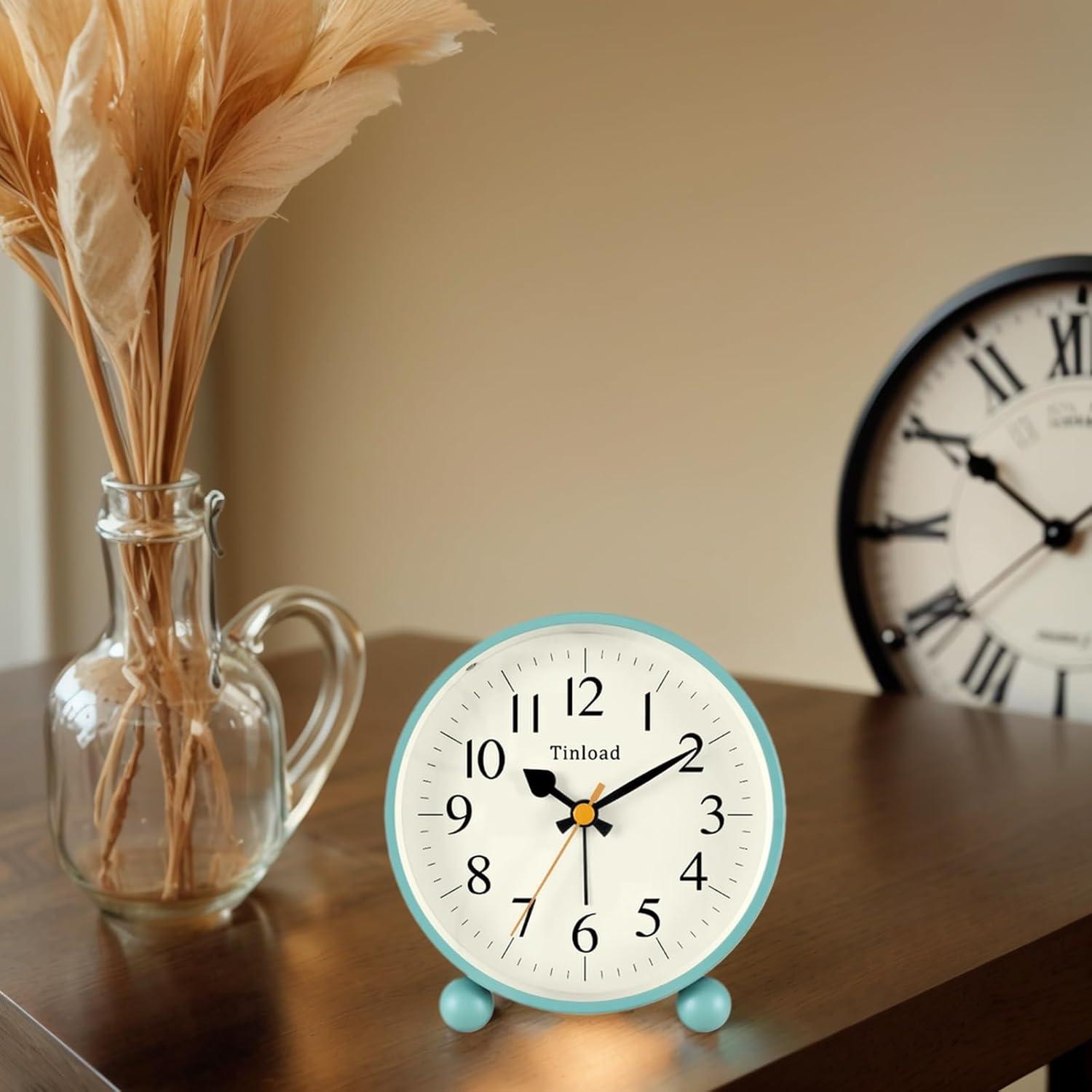 Reloj de Alarma Analógico Tinload Retro Verde 11.43 cm Silencioso