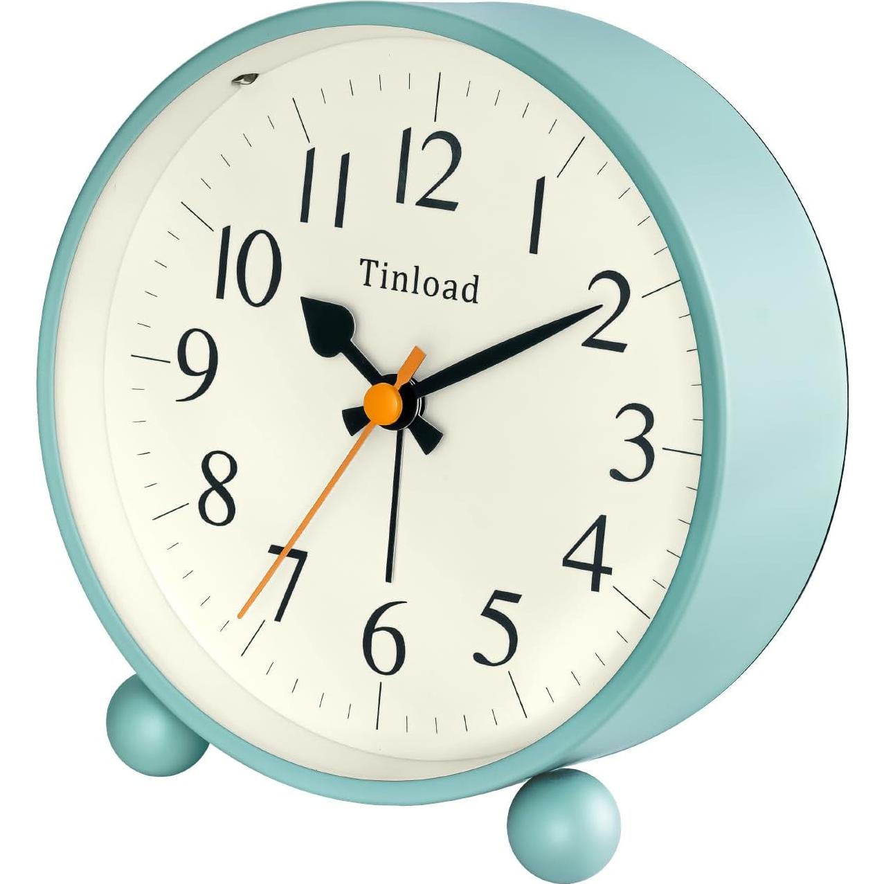 Reloj de Alarma Analógico Tinload Retro Verde 11.43 cm Silencioso