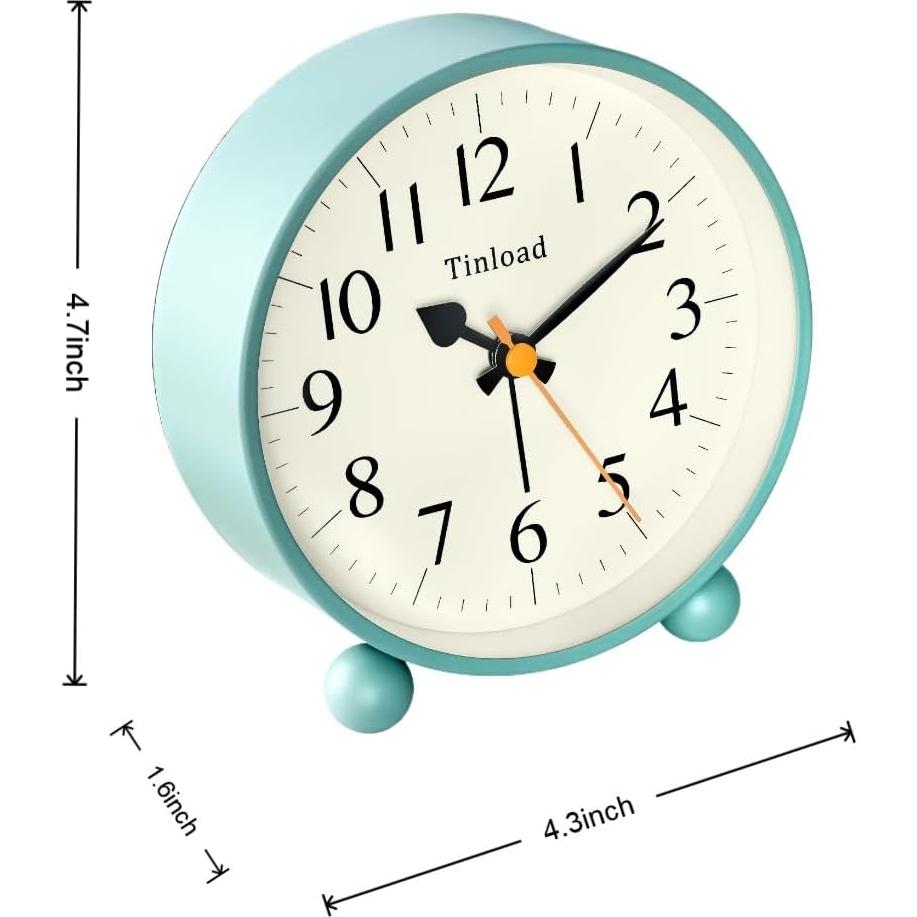 Reloj de Alarma Analógico Tinload Retro Verde 11.43 cm Silencioso