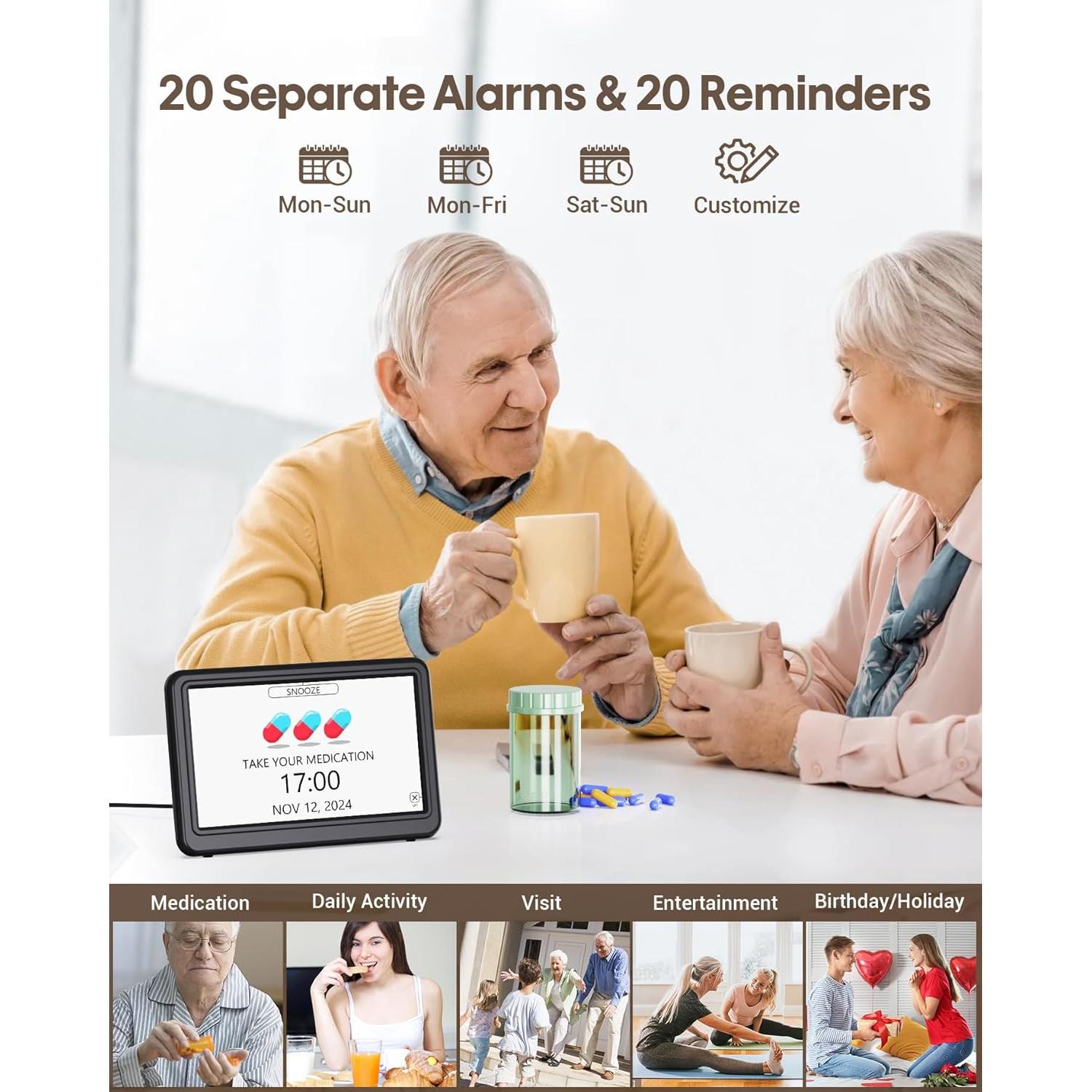 Reloj Digital Grande Roxicosly con Alarmas y Recordatorios