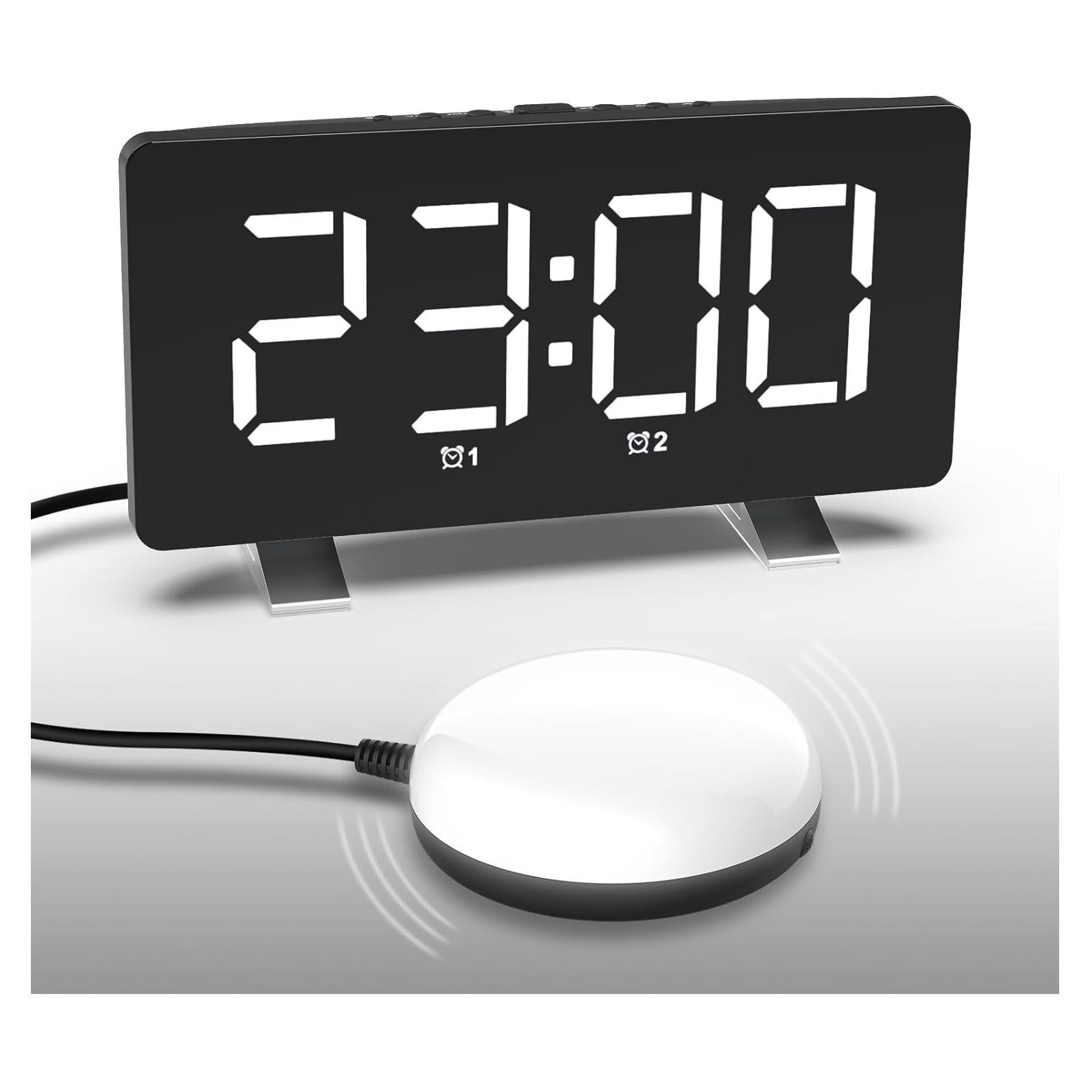 Reloj Despertador Digital VAUNO con Vibración y Luz Nocturna