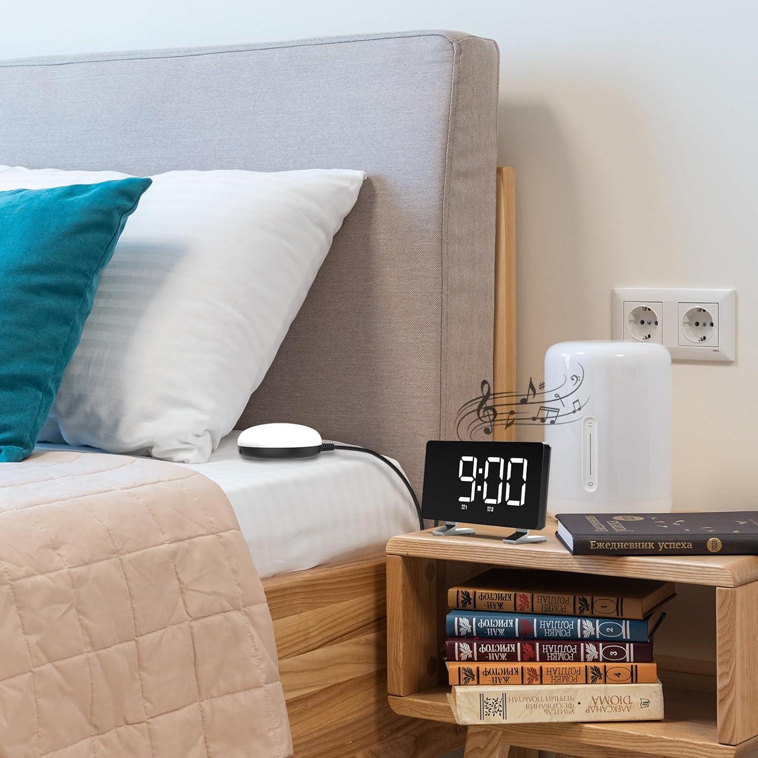 Reloj Despertador Digital VAUNO con Vibración y Luz Nocturna