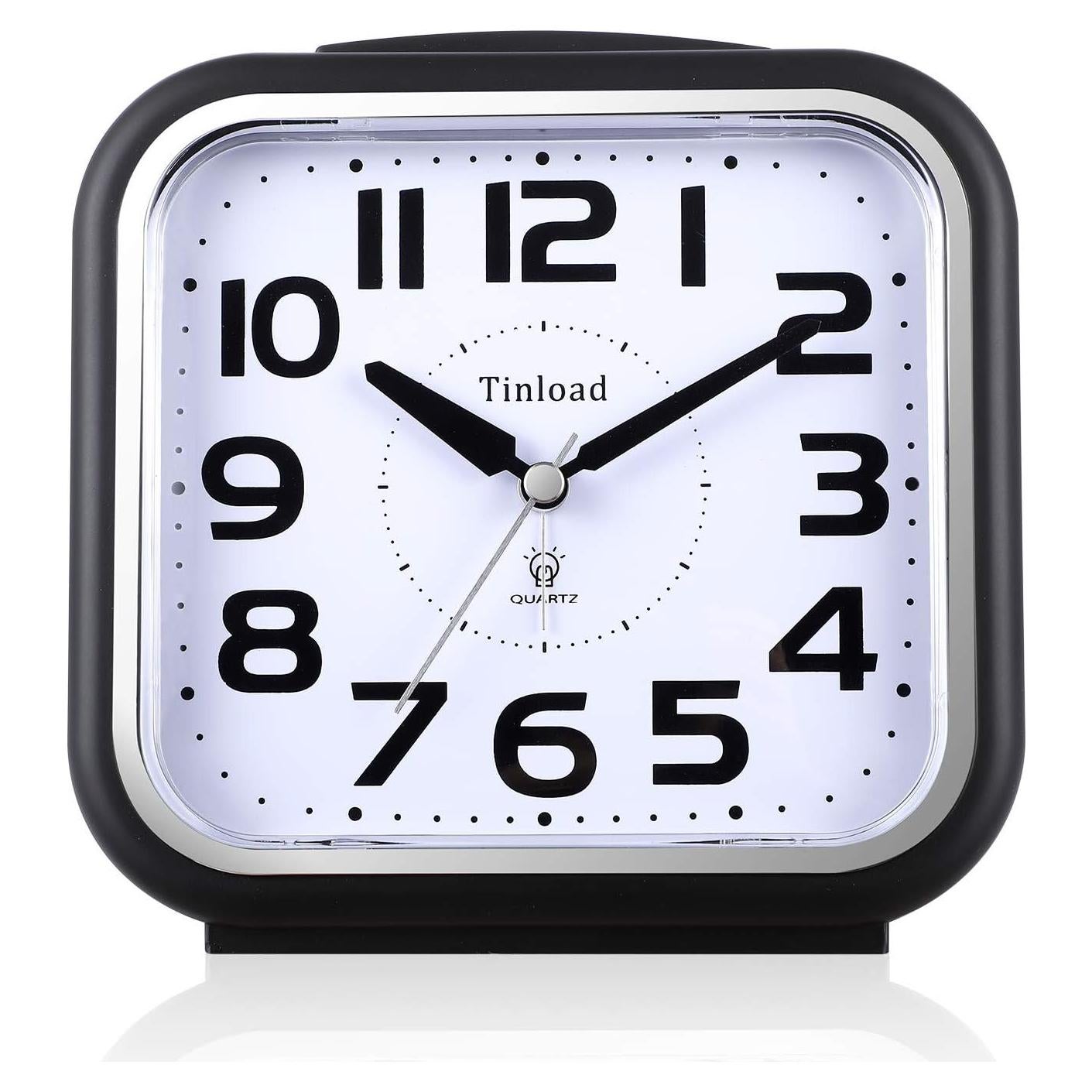 Reloj de Alarma Analógico Tinload Grande Silencioso Negro