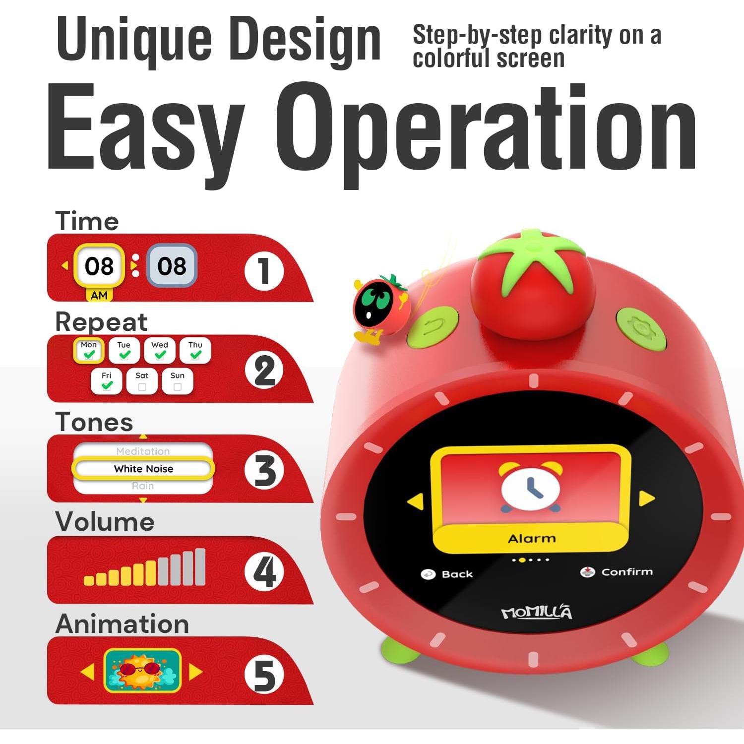 Reloj Despertador Digital MOMILLA SR01 con Ruido Blanco 2-en-1