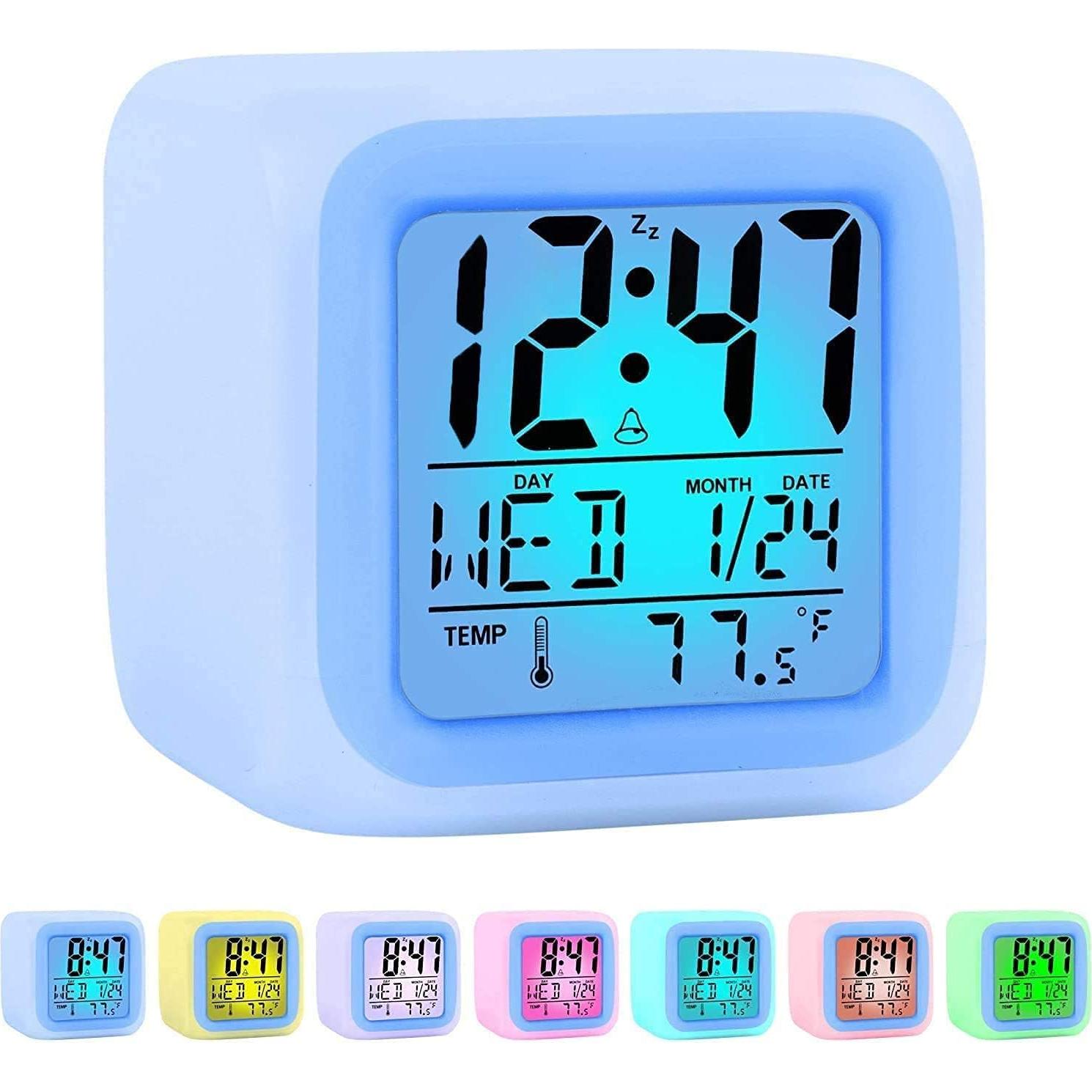 Reloj Despertador Digital YouJabz con Luz Nocturna 7 Colores