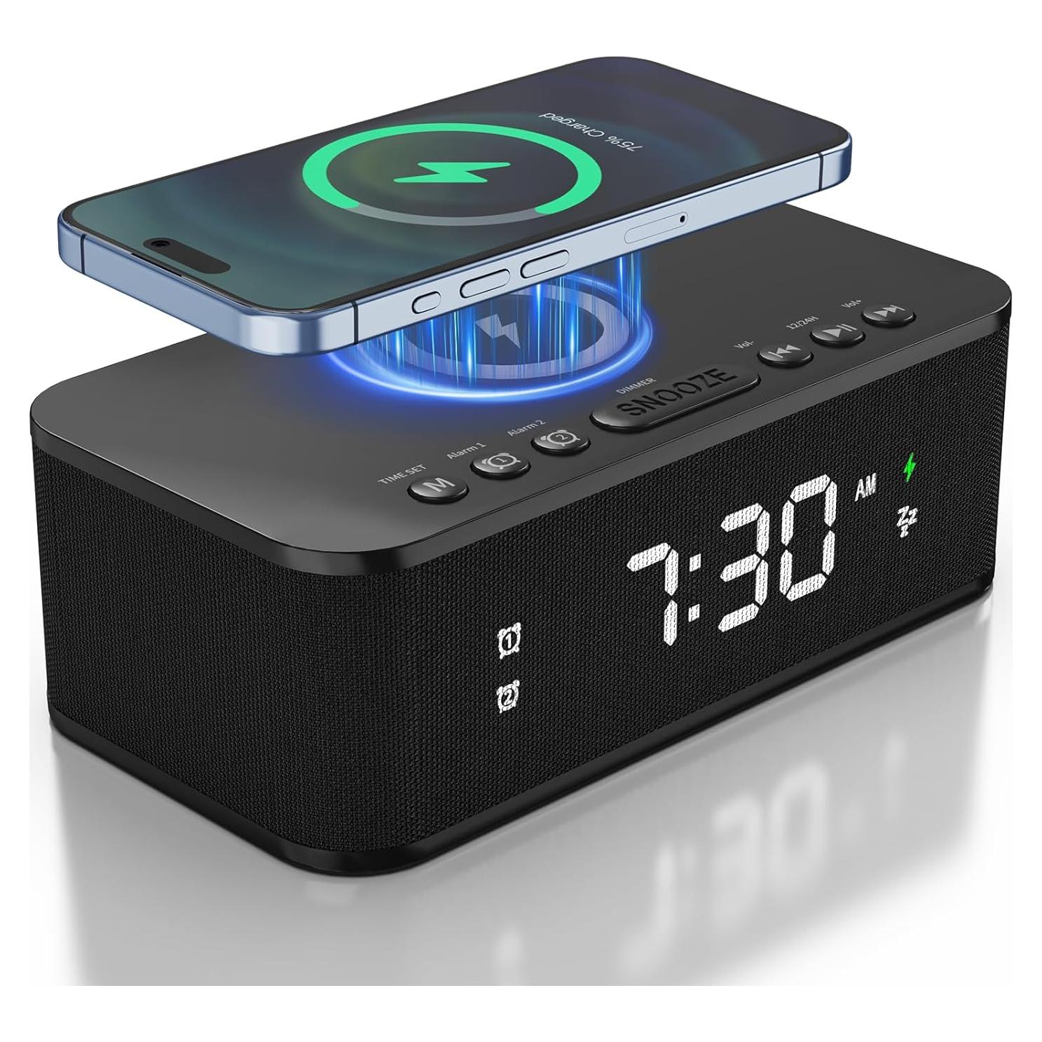 Reloj Despertador Digital Fansbe Direct con Ruido Blanco y Carga Inalámbrica