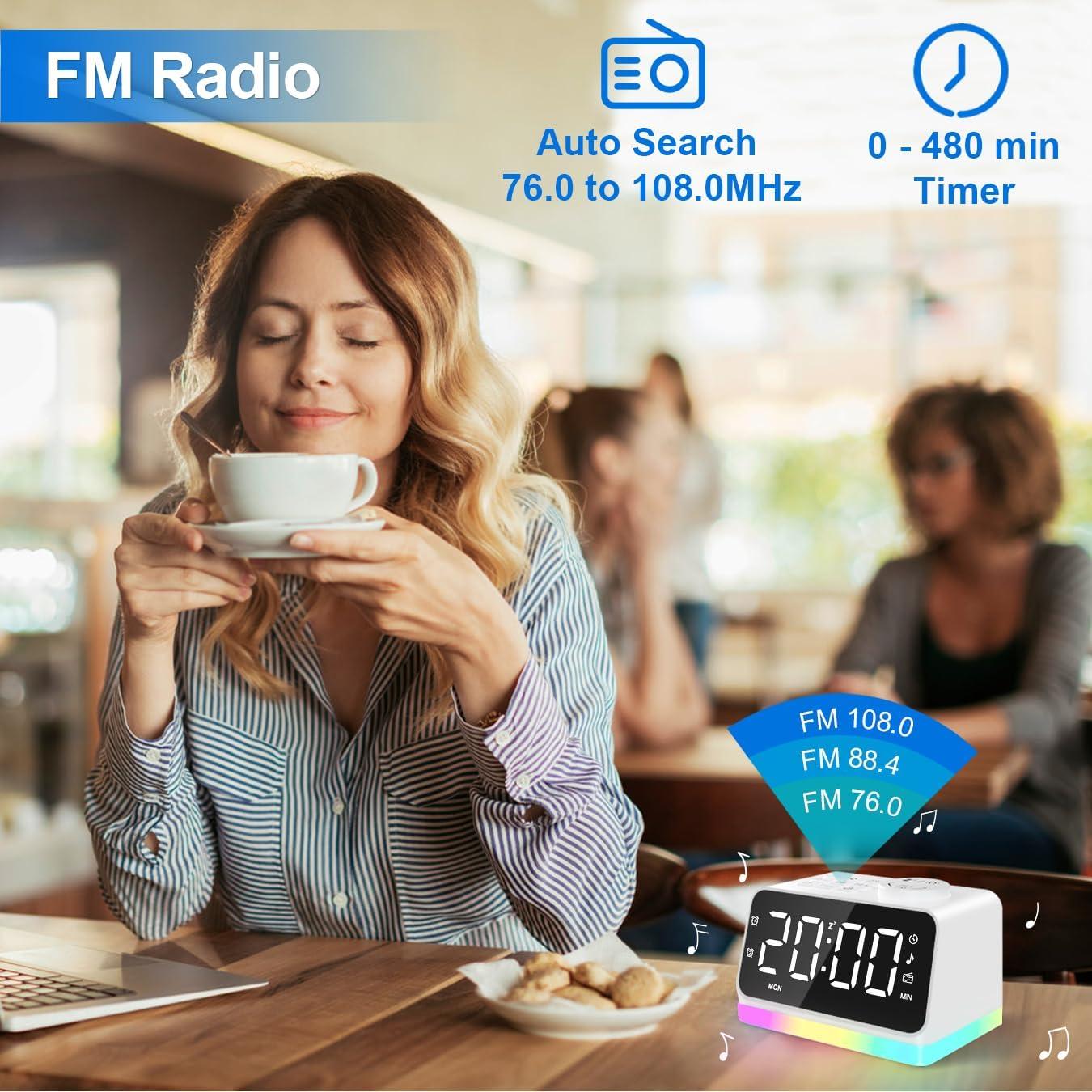 Reloj Despertador Digital JALL CH09 con Radio FM y Luz Nocturna