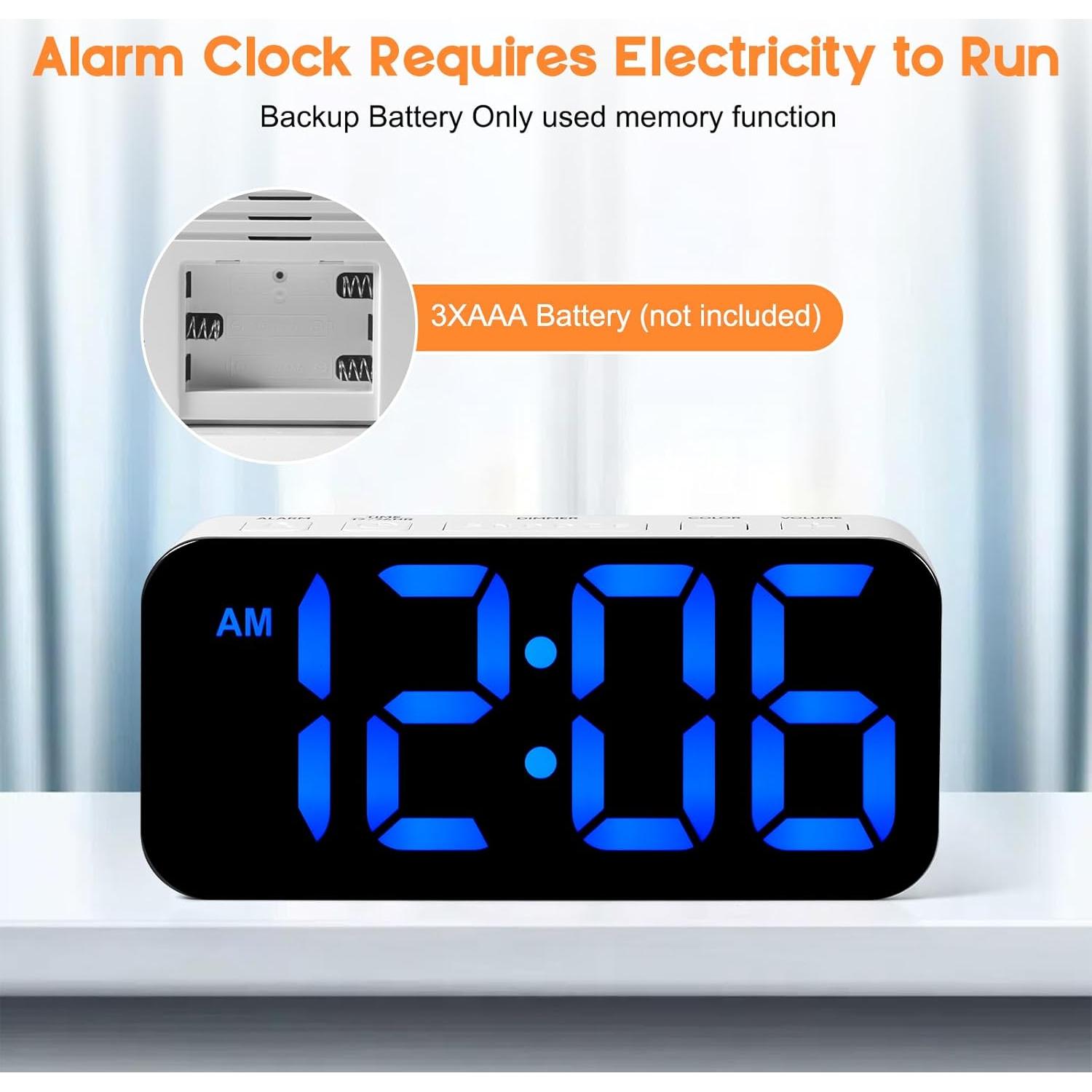 Despertador Digital Catrne Blanco con Luz RGB y USB