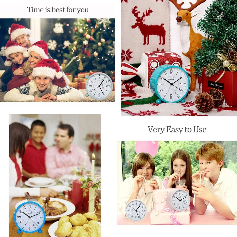 Reloj Despertador Analógico Metal Rosa FLOITTUY 10.9x11.2cm