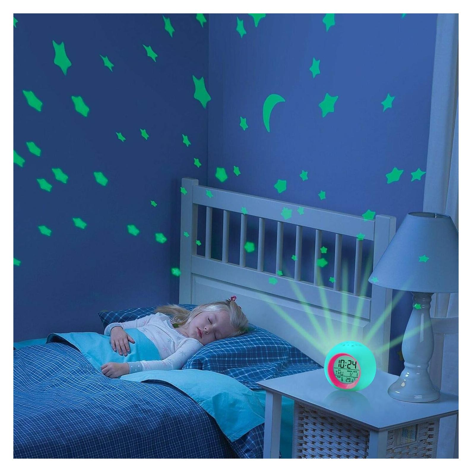 Reloj Despertador Infantil Tarklanda Rosa con Proyector de Estrellas