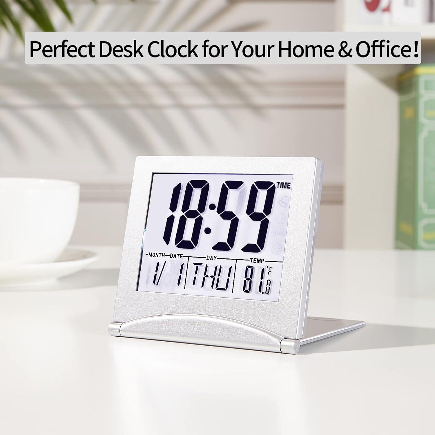 Reloj Despertador Digital KANBIT Compacto con Luz Blanca