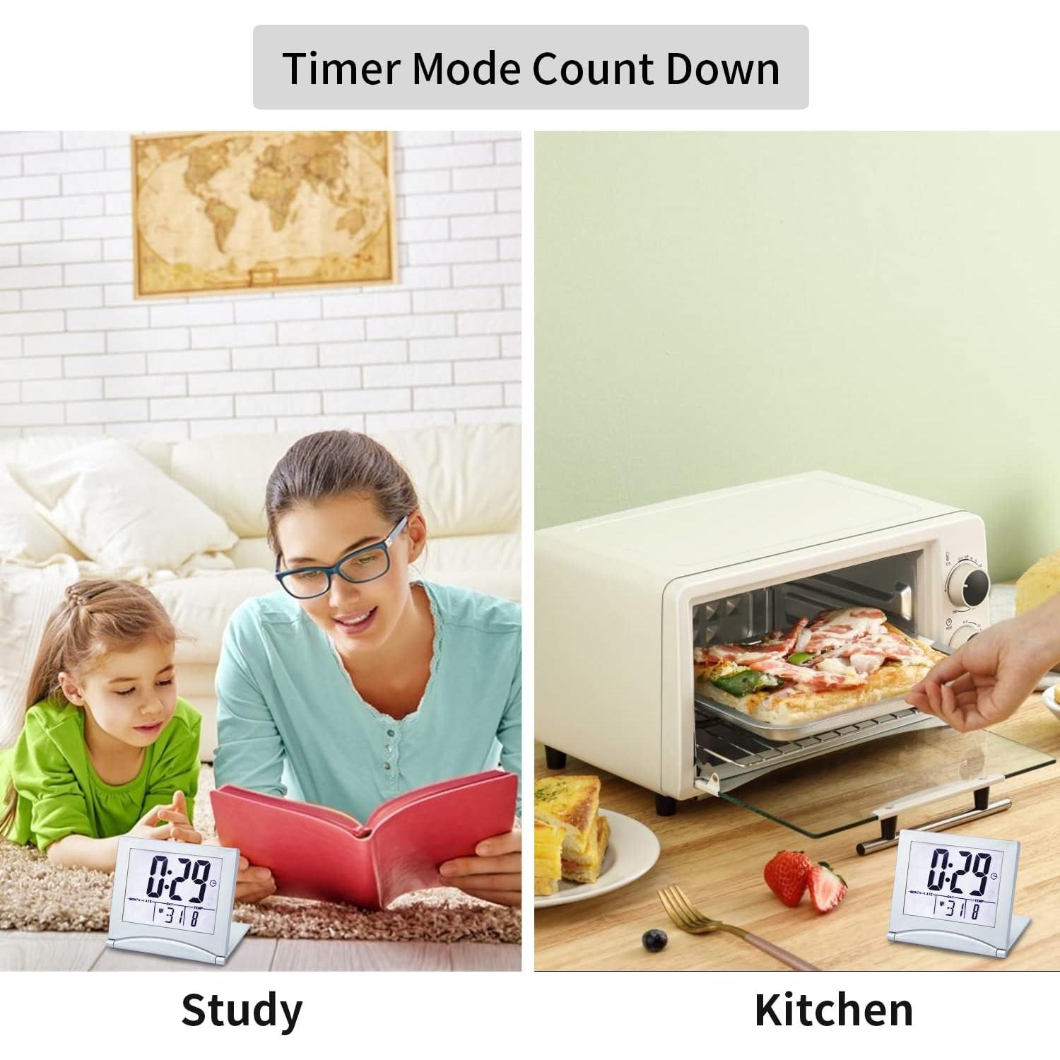 Reloj Despertador Digital KANBIT Compacto con Luz Blanca