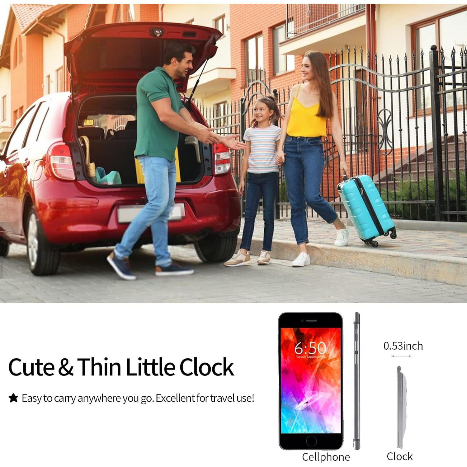 Reloj Despertador Digital KANBIT Compacto con Luz Blanca