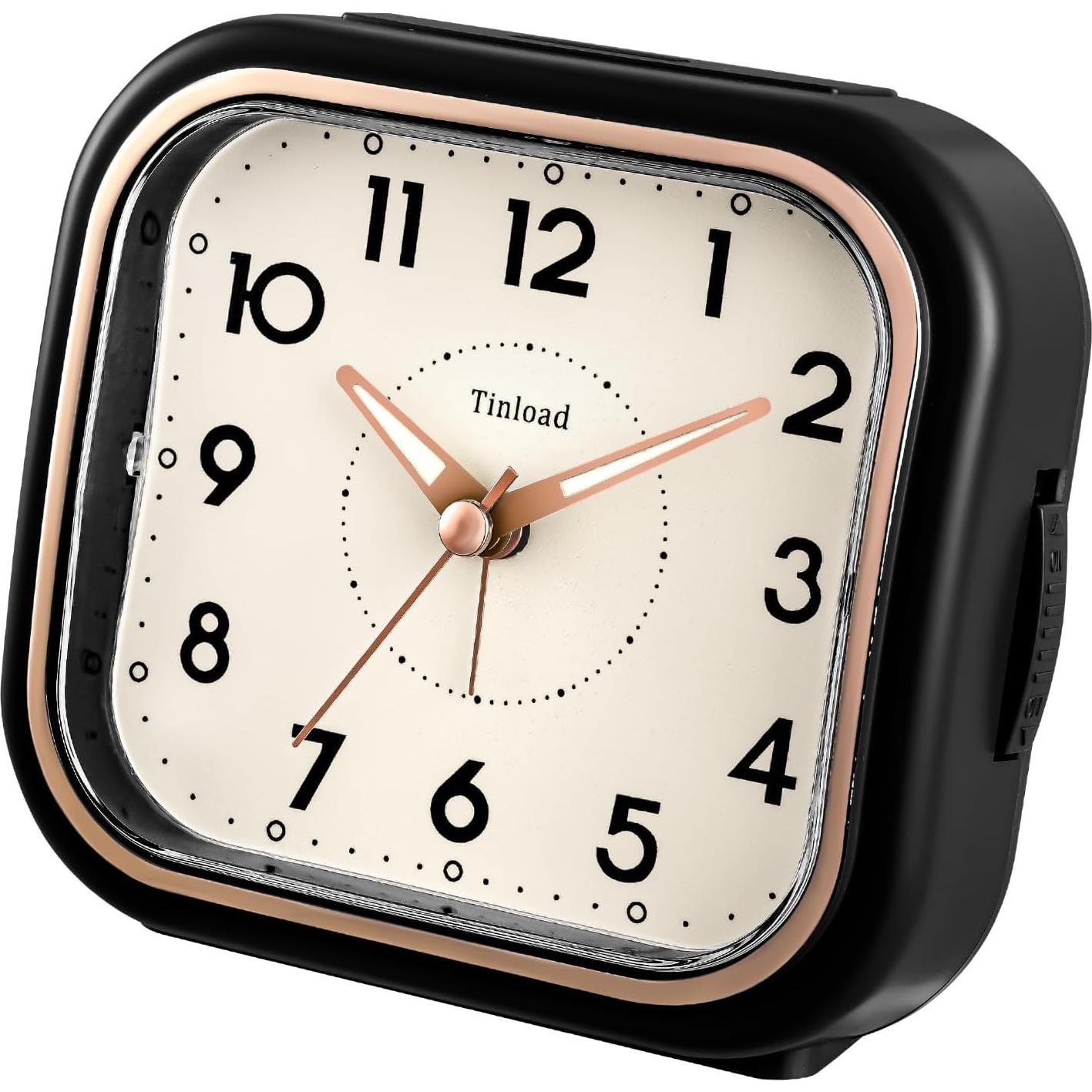 Reloj Despertador Analógico Retro Tinload-mc Negro 11.43 cm