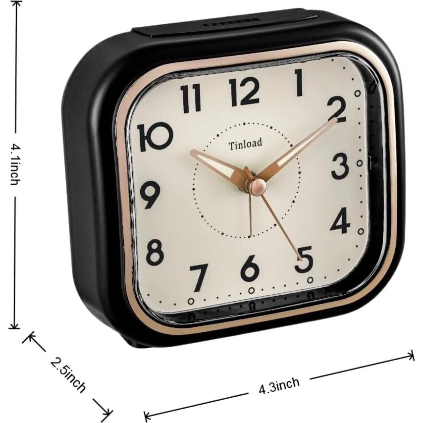 Reloj Despertador Analógico Retro Tinload-mc Negro 11.43 cm