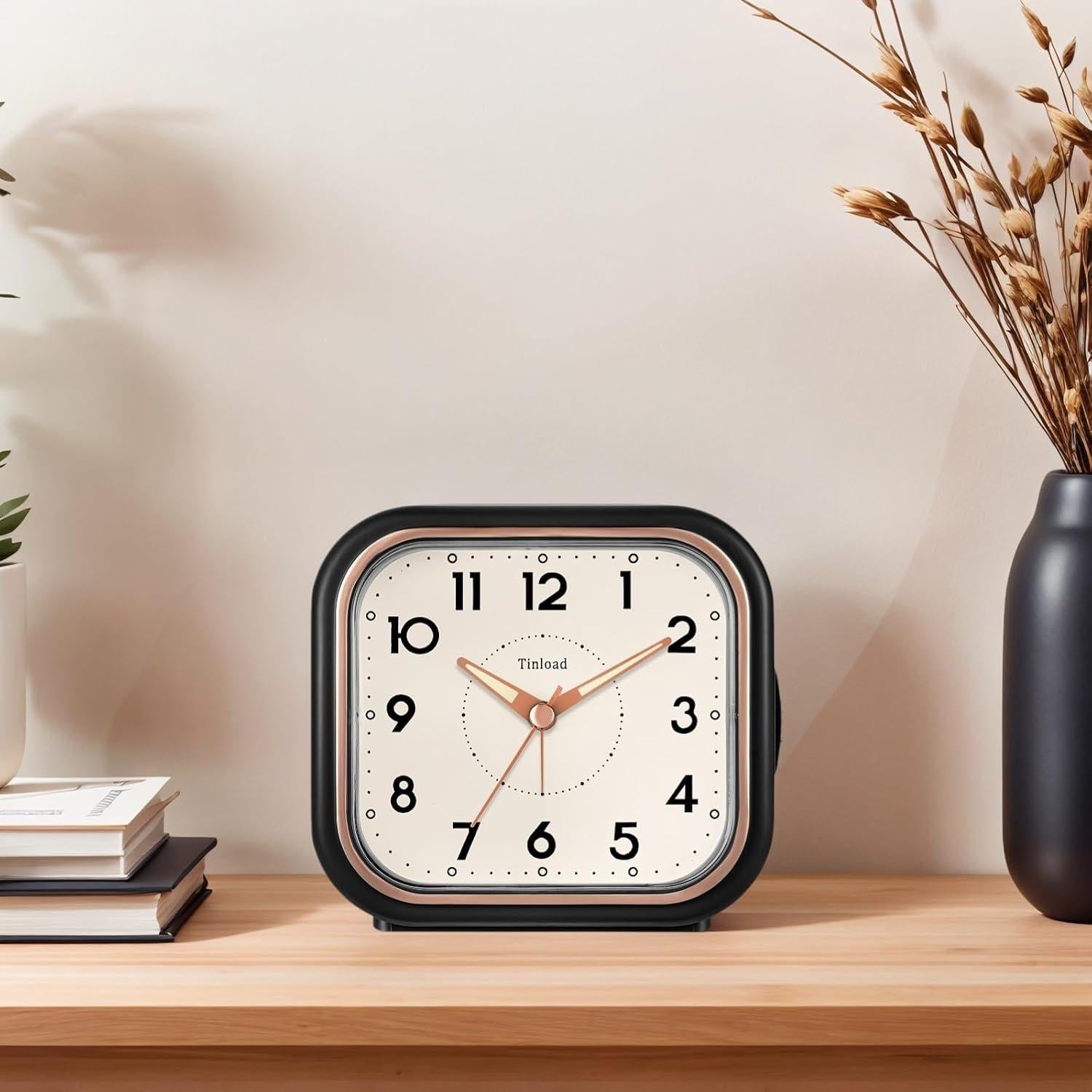 Reloj Despertador Analógico Retro Tinload-mc Negro 11.43 cm