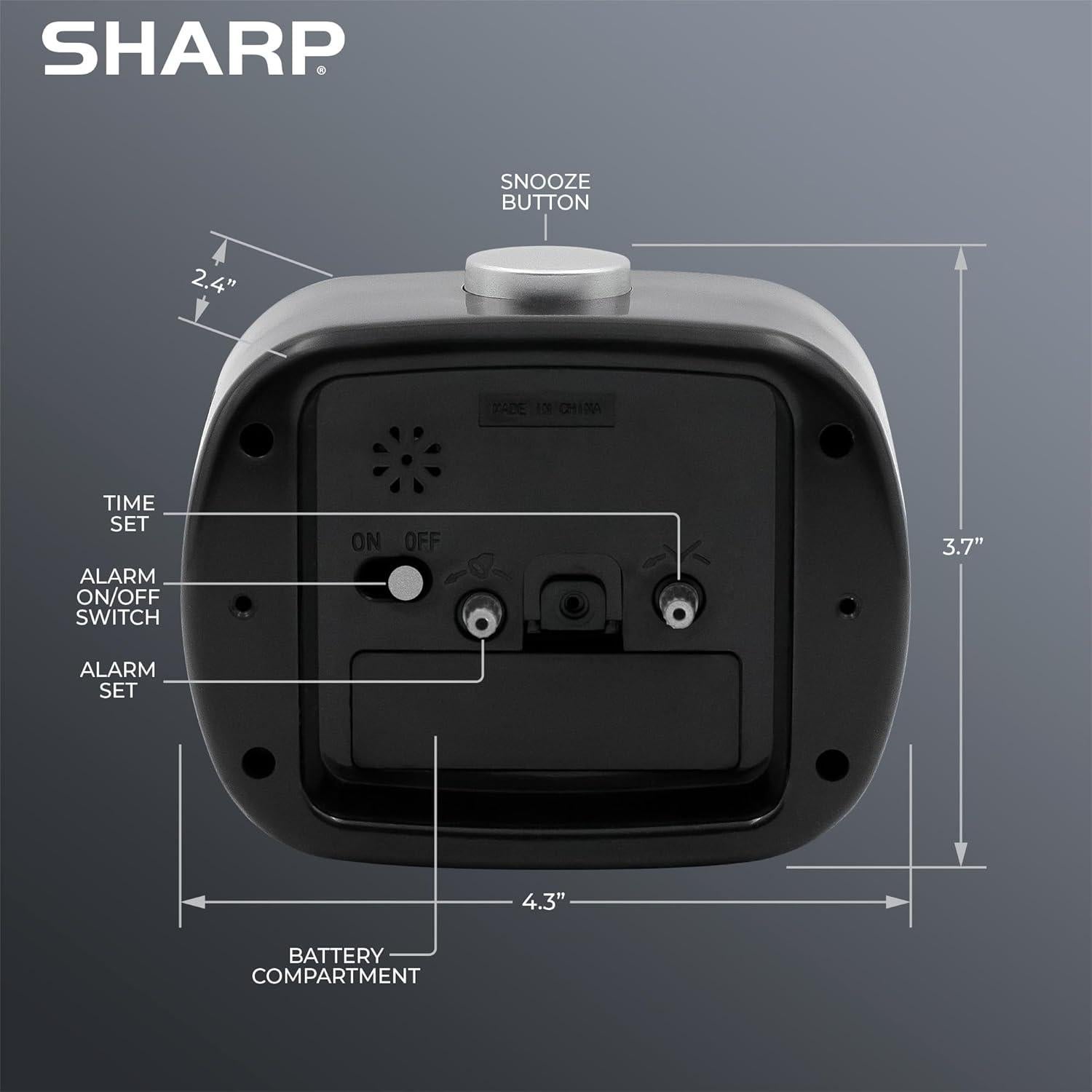 Reloj Despertador Analógico Retro Sharp - Silencioso y Compacto